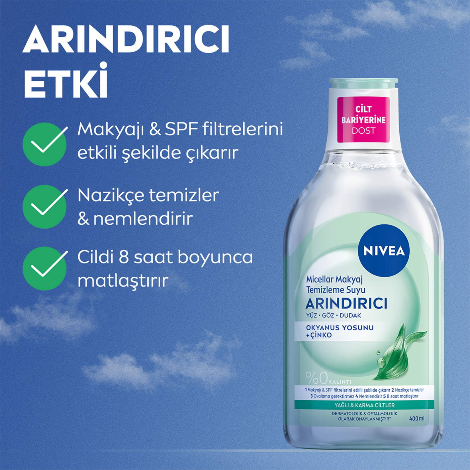 Nivea Micellair Makyaj Temizleme Suyu Karma Cilt 400 Ml - Görsel 2