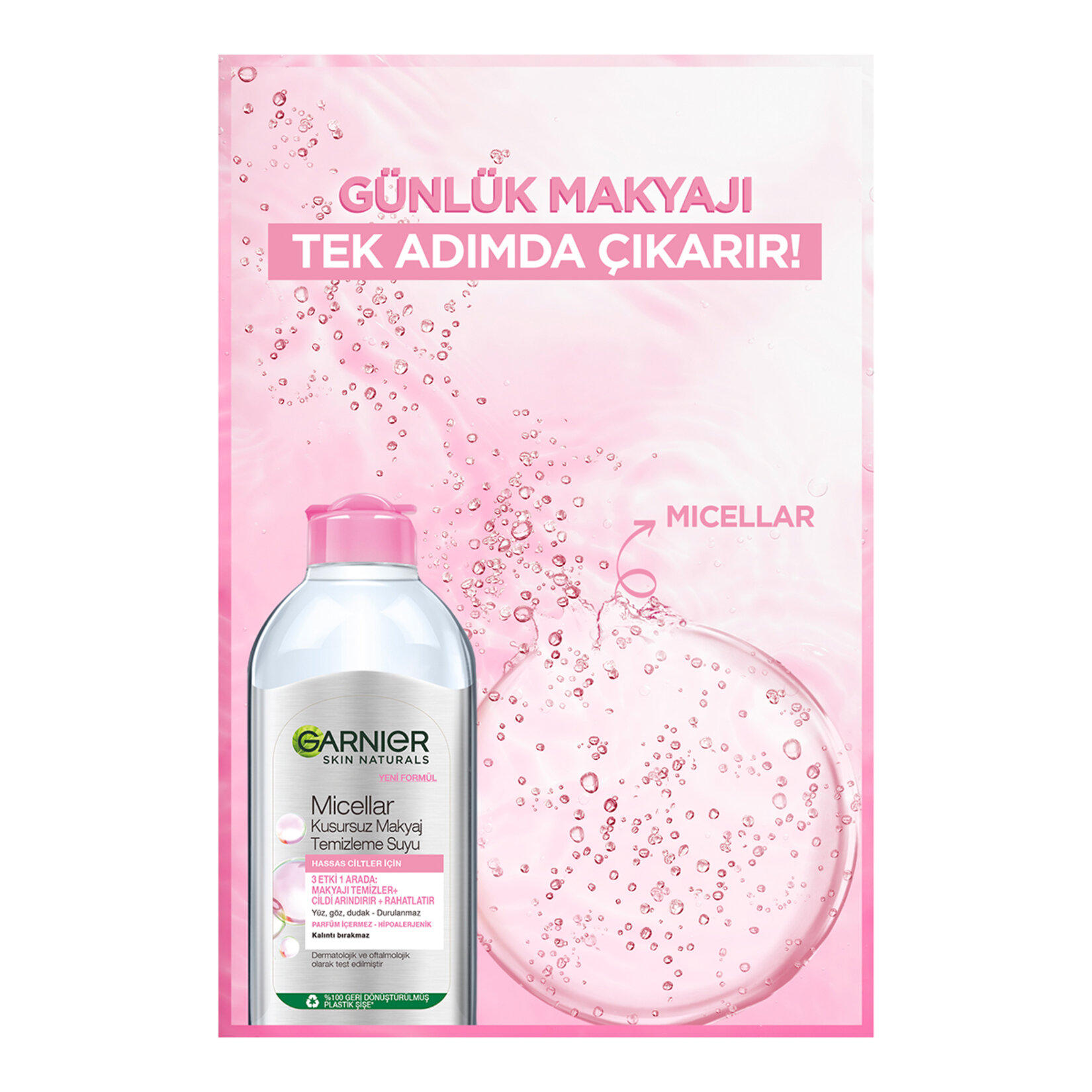 Garnier Kusursuz Makyaj Temizleme Suyu 400Ml + Pamuk Hediye - Görsel 3
