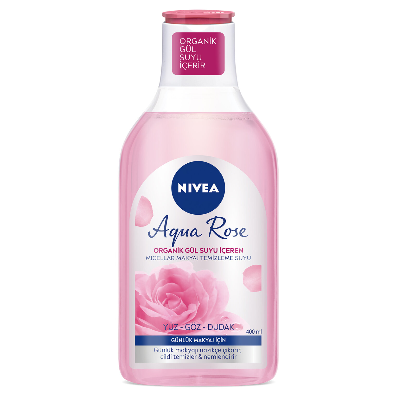 NIVEA Aqua Rose Organik Gül Suyu İçeren Günlük Micellar Makyaj Temizleme Suyu 400 Ml - Görsel 1