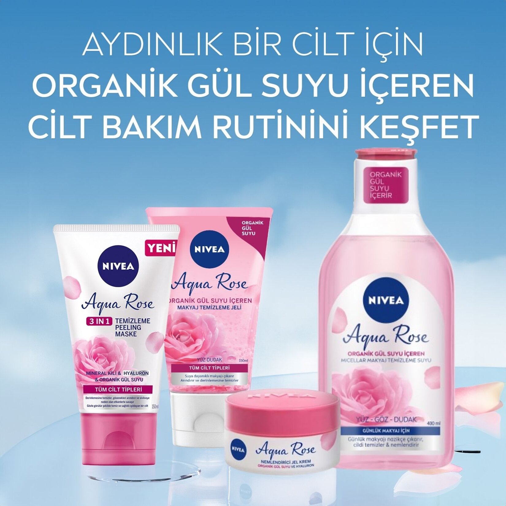 NIVEA Aqua Rose Organik Gül Suyu İçeren Günlük Micellar Makyaj Temizleme Suyu 400 Ml - Görsel 5