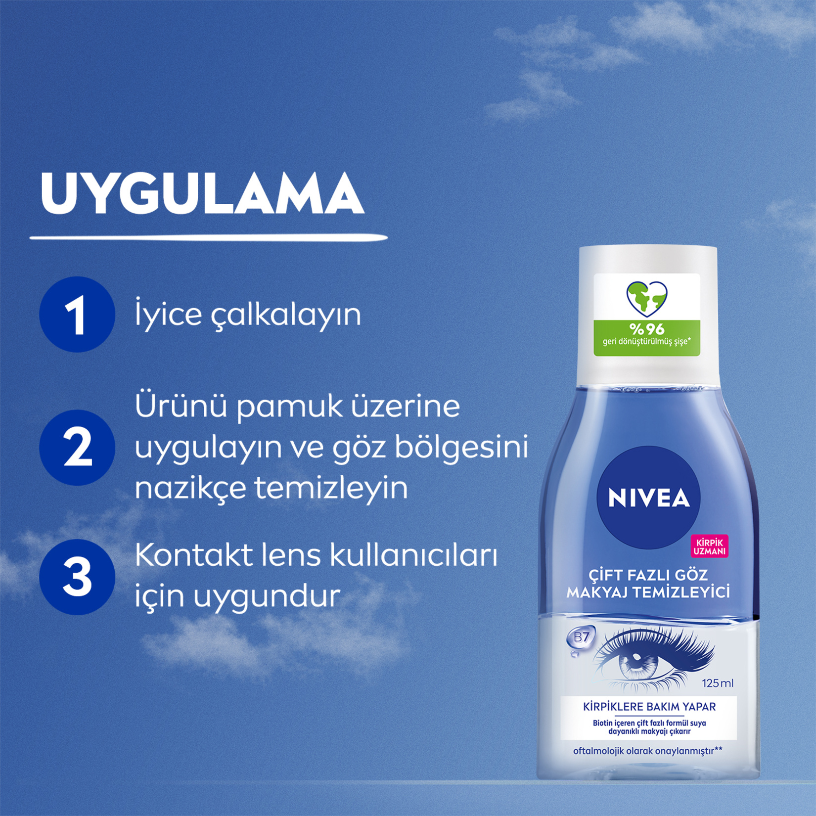 NIVEA Make Up Expert Çift Fazlı Göz Makyaj Temizleyici 125ml - Görsel 6