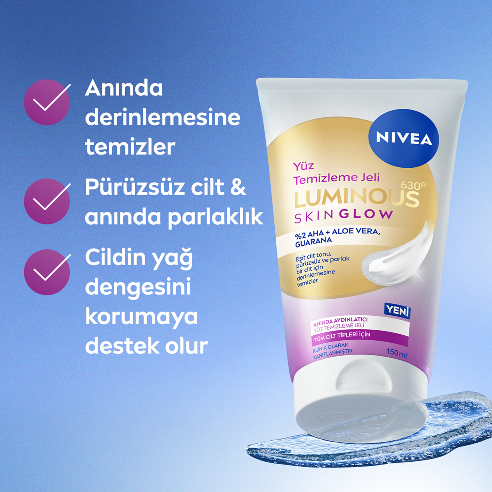 Nivea Skin Glow Anında Aydınlatıcı Yüz Temizleme Jeli 150 Ml - Görsel 2