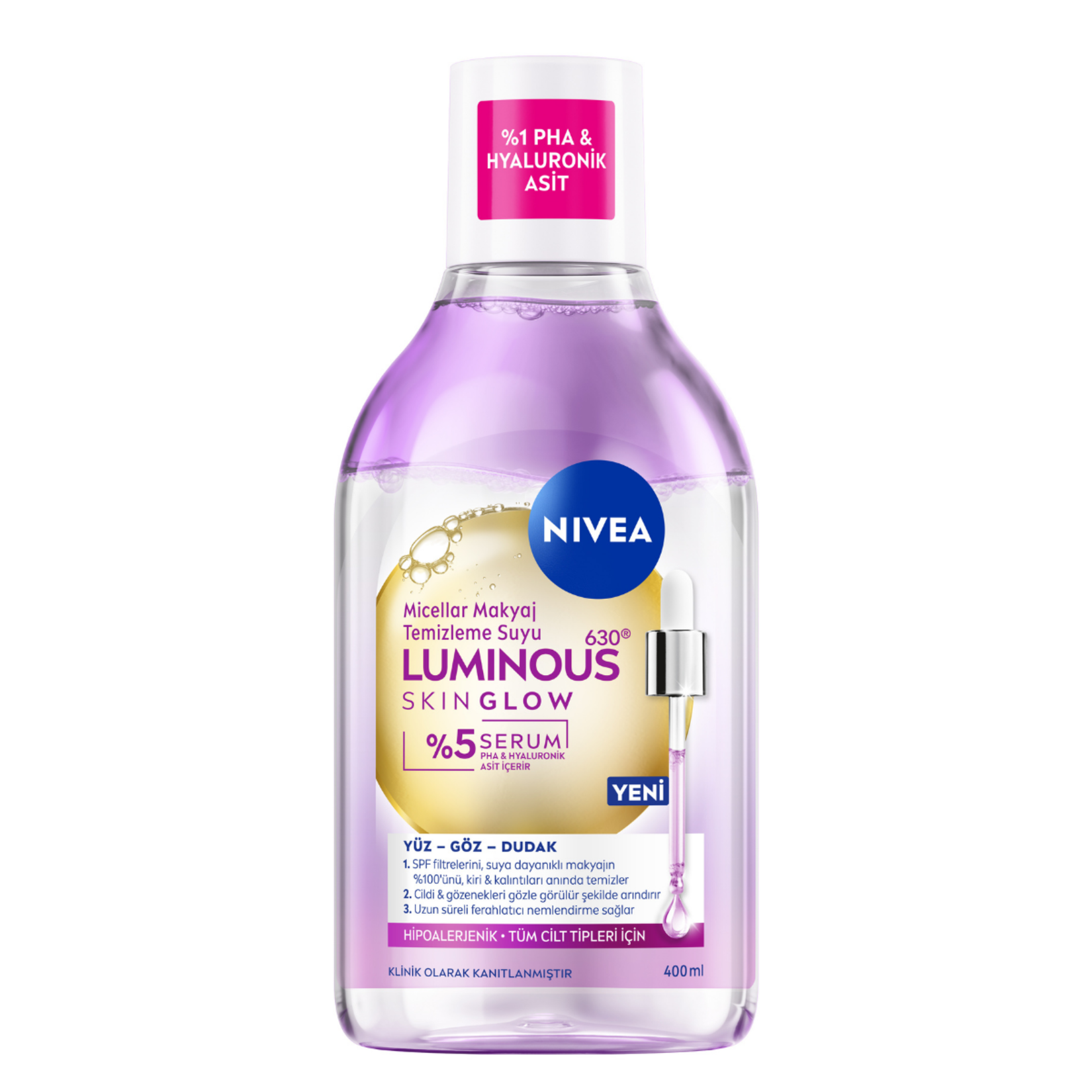 Nivea Luminous630 Skin Glow Makyaj Temizleme Suyu 400 Ml - Görsel 1