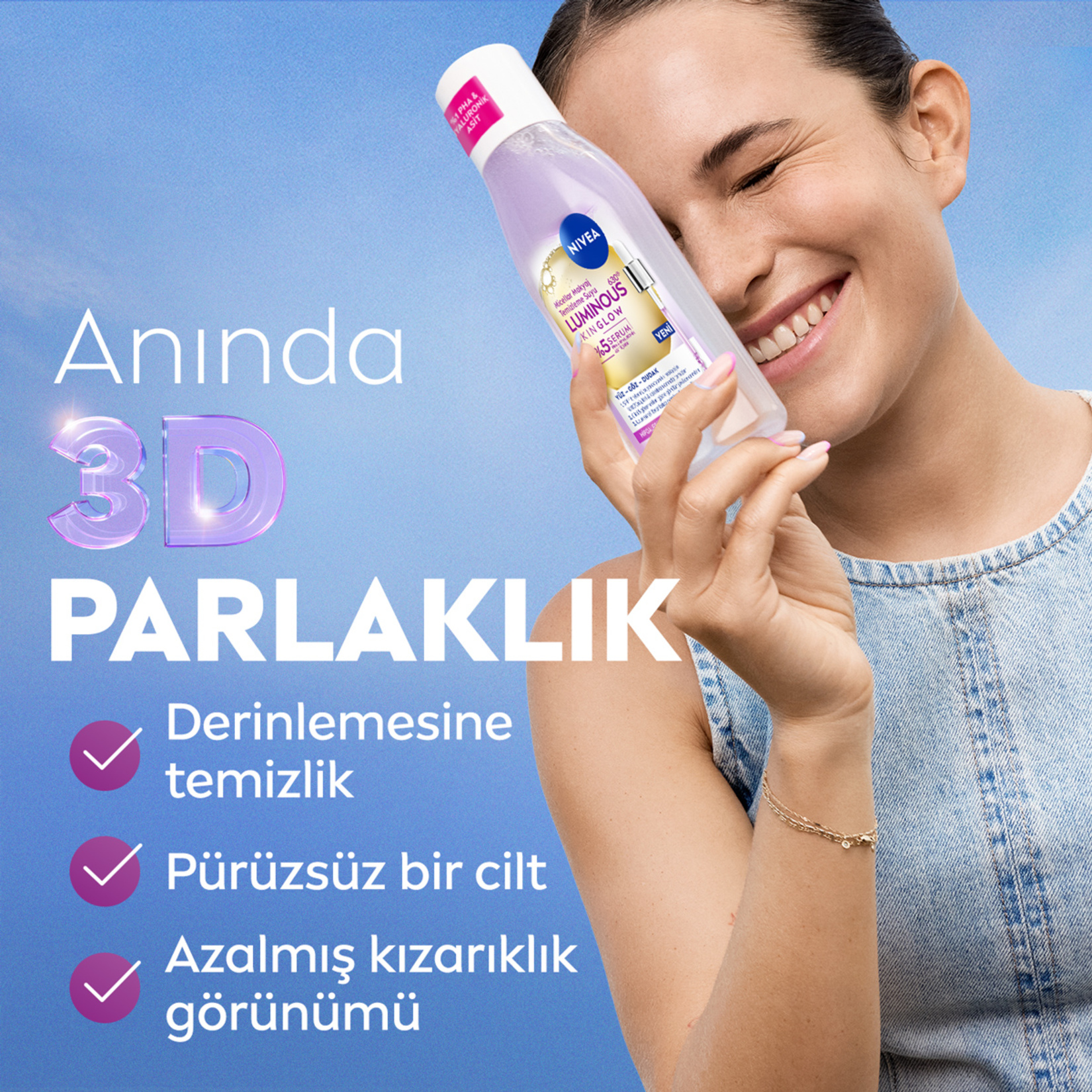 Nivea Luminous630 Skin Glow Makyaj Temizleme Suyu 400 Ml - Görsel 3