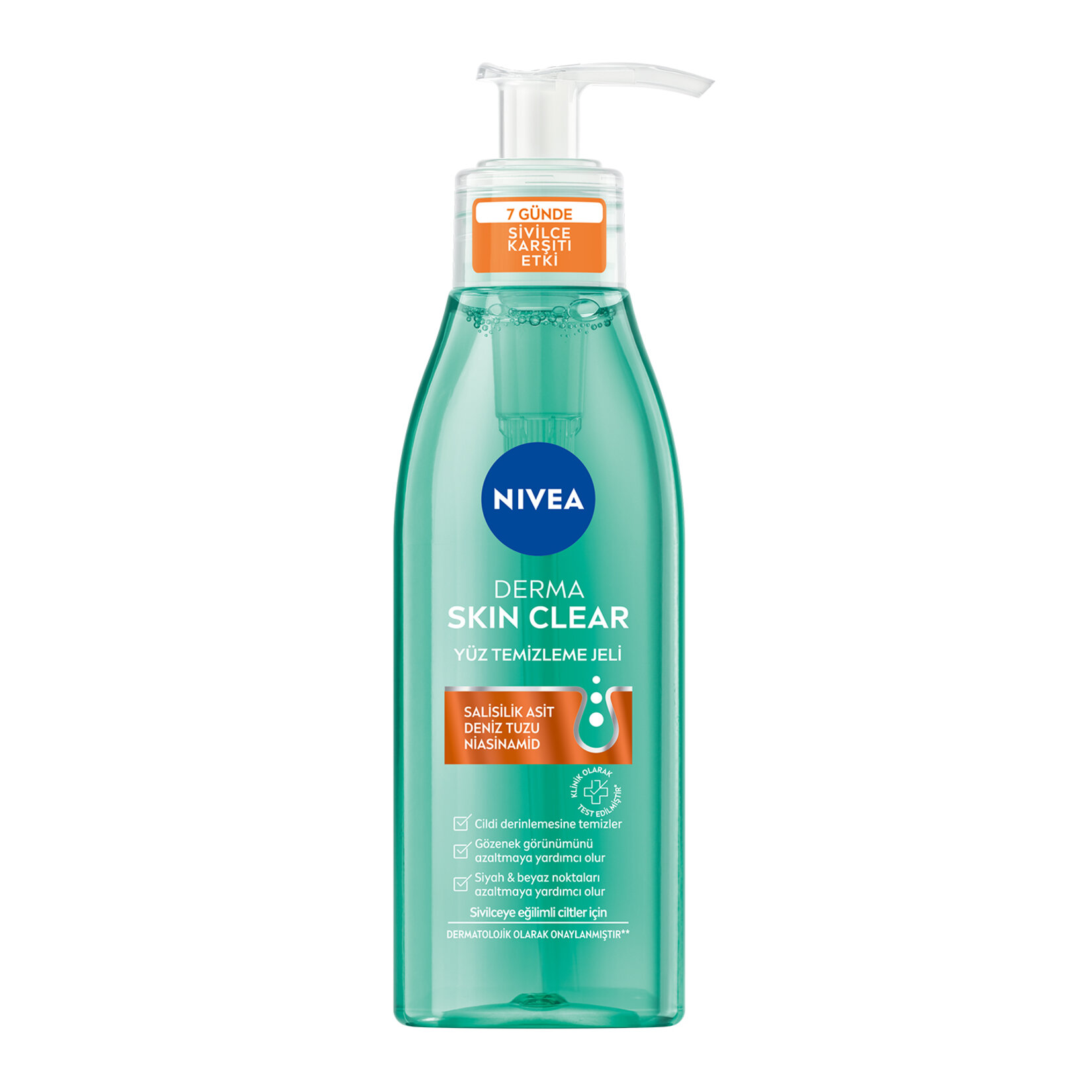NIVEA Derma Skin Clear Sivilce Karşıtı Yüz Temizleme Jeli 150ml - Görsel 1