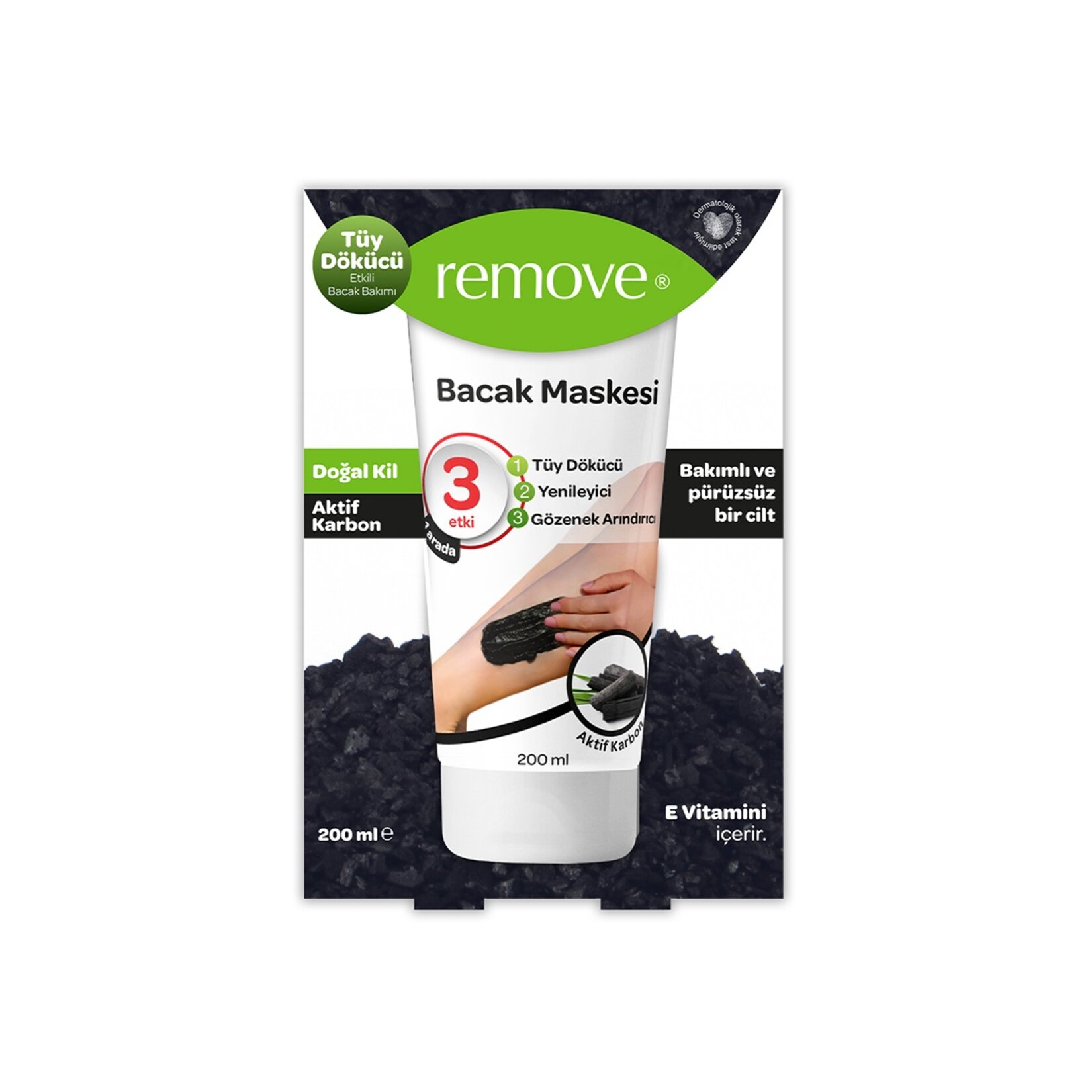 Remove Bacak Maskesi Aktif Karbon 200 Ml - Görsel 1
