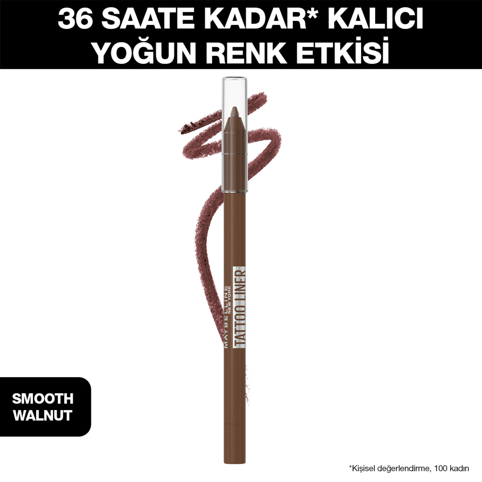 Maybelline New York Tattoo Liner Jel Göz Kalemi - 911 Smooth Walnut (Kahverengi) - Görsel 2