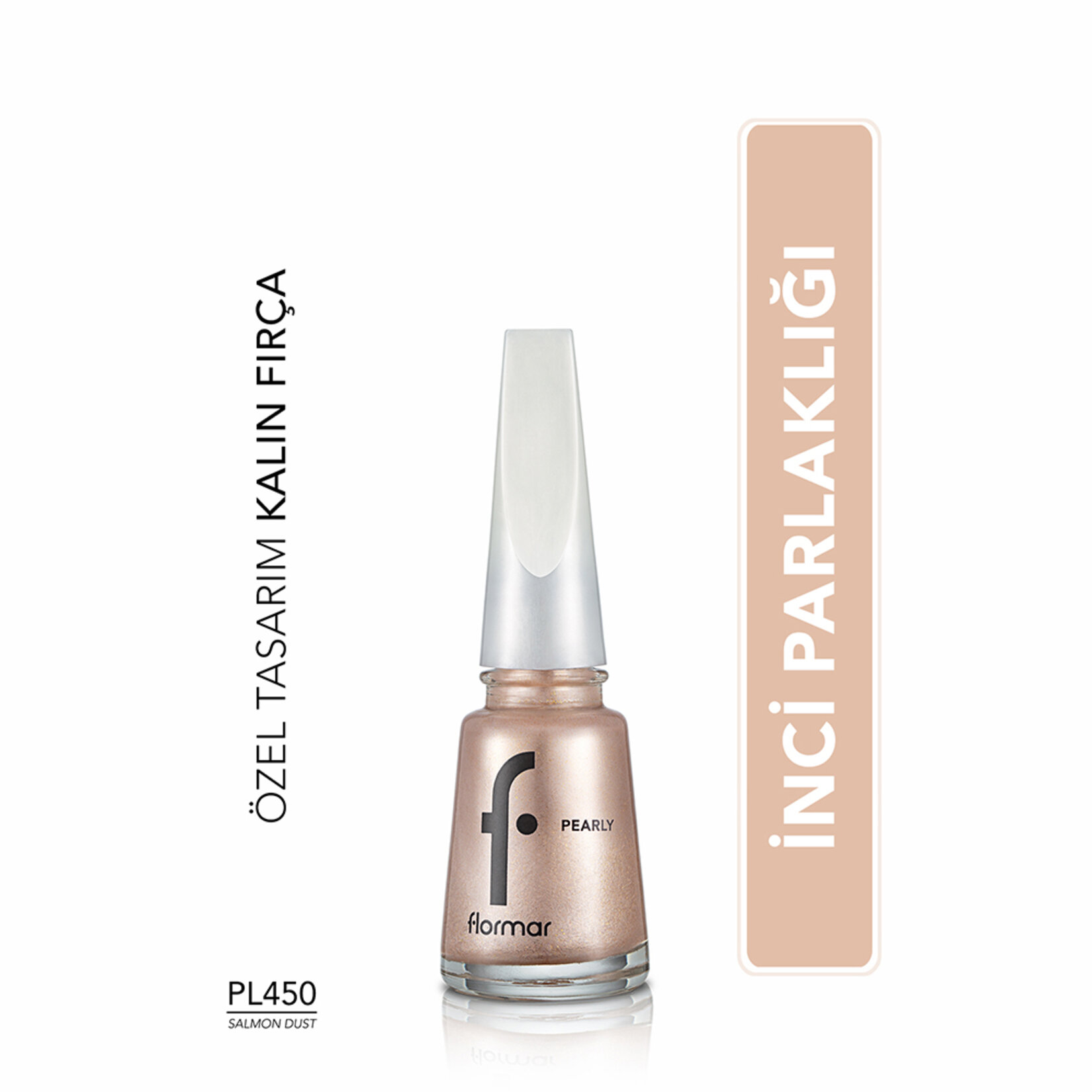 Flormar Pearly Yoğun Işıltı Veren Yarı Saydam Bazlı Sedefli Oje - 450 Salmon Dust (New) - Görsel 2