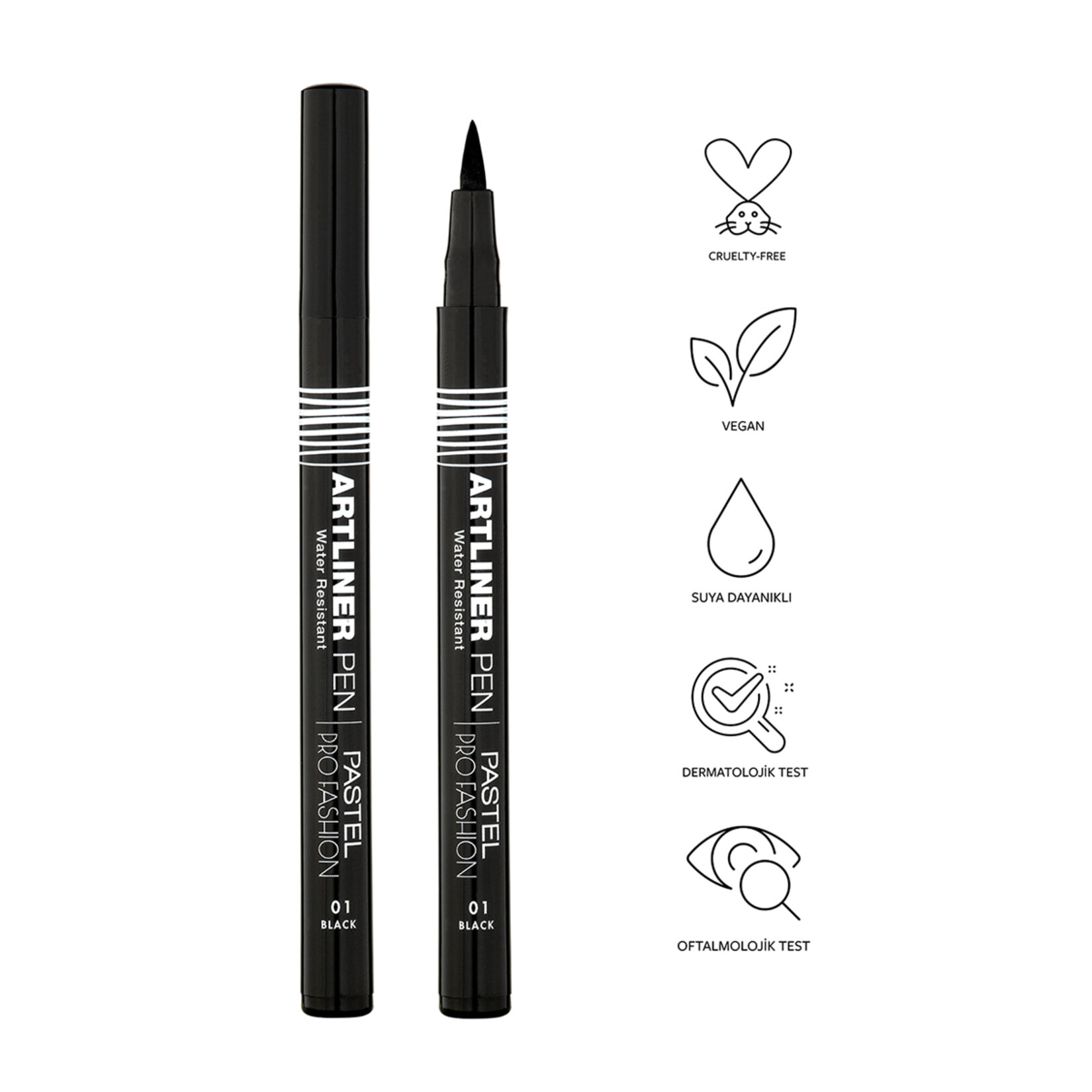 Pastel Artliner Pen - Artliner Kalem 01 Black - Görsel 3