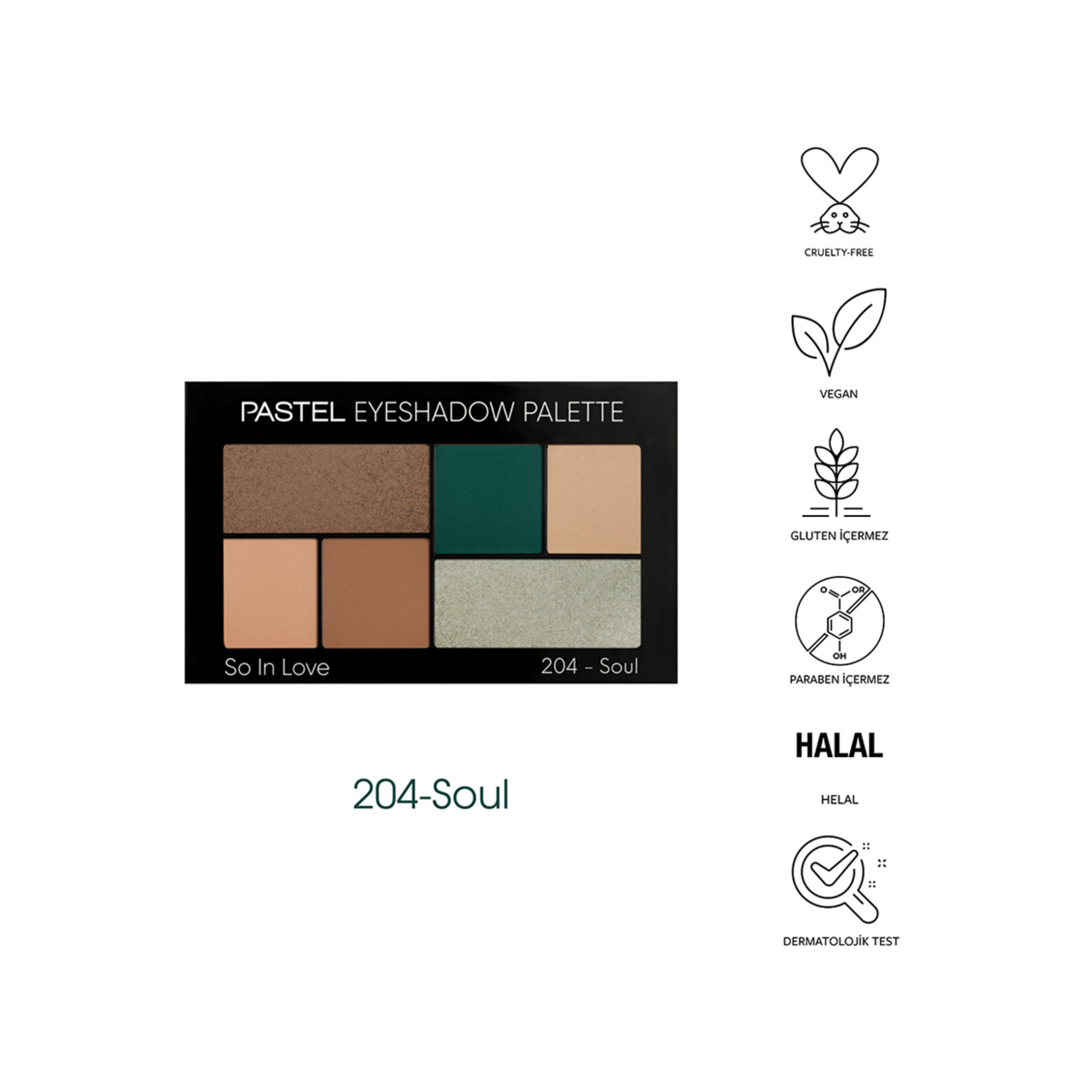 Pastel Eyeshadow Palette So In Love - Far Paleti 204 Soul - Görsel 5
