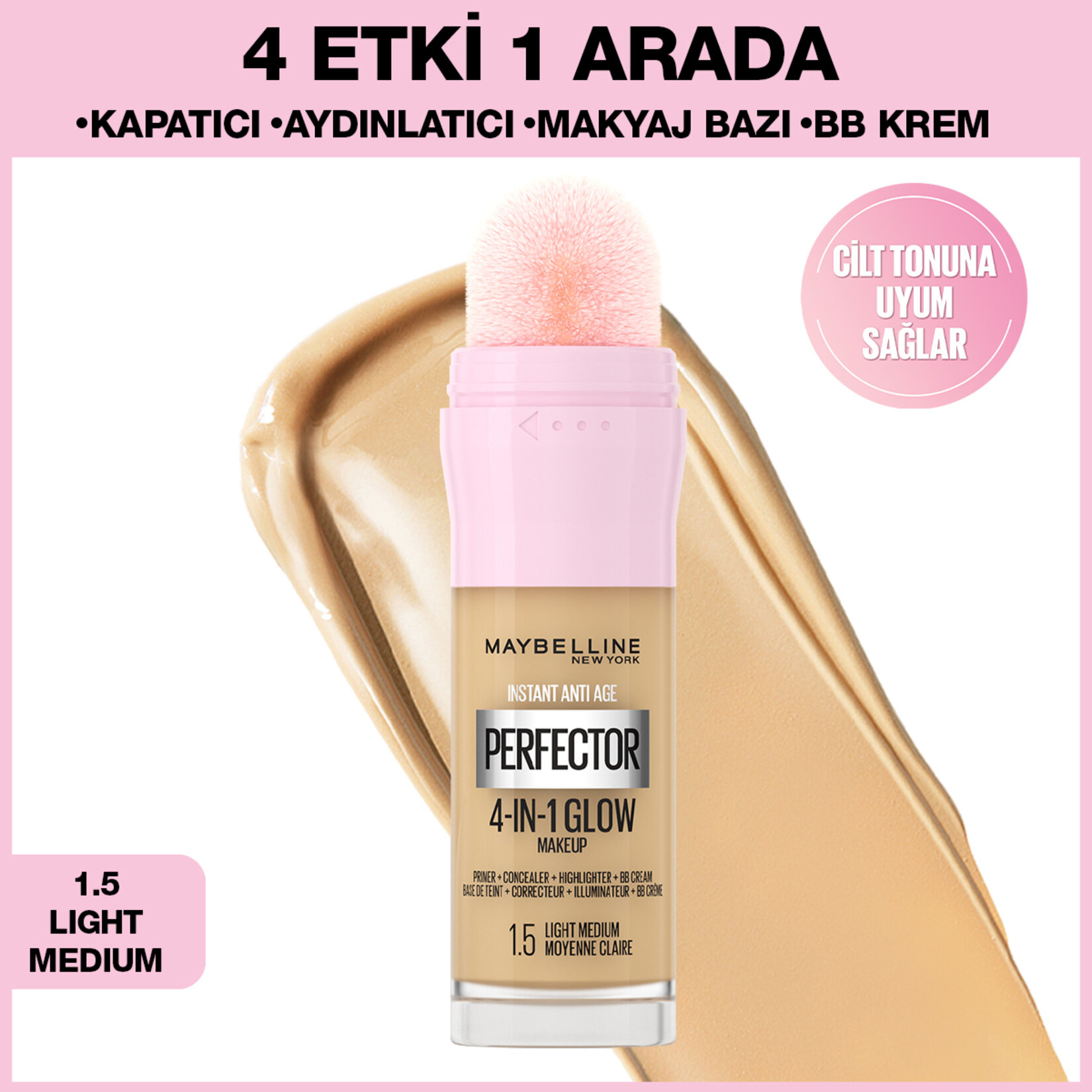 Maybelline New York Instant Perfector Fondöten 1.5 - Görsel 2