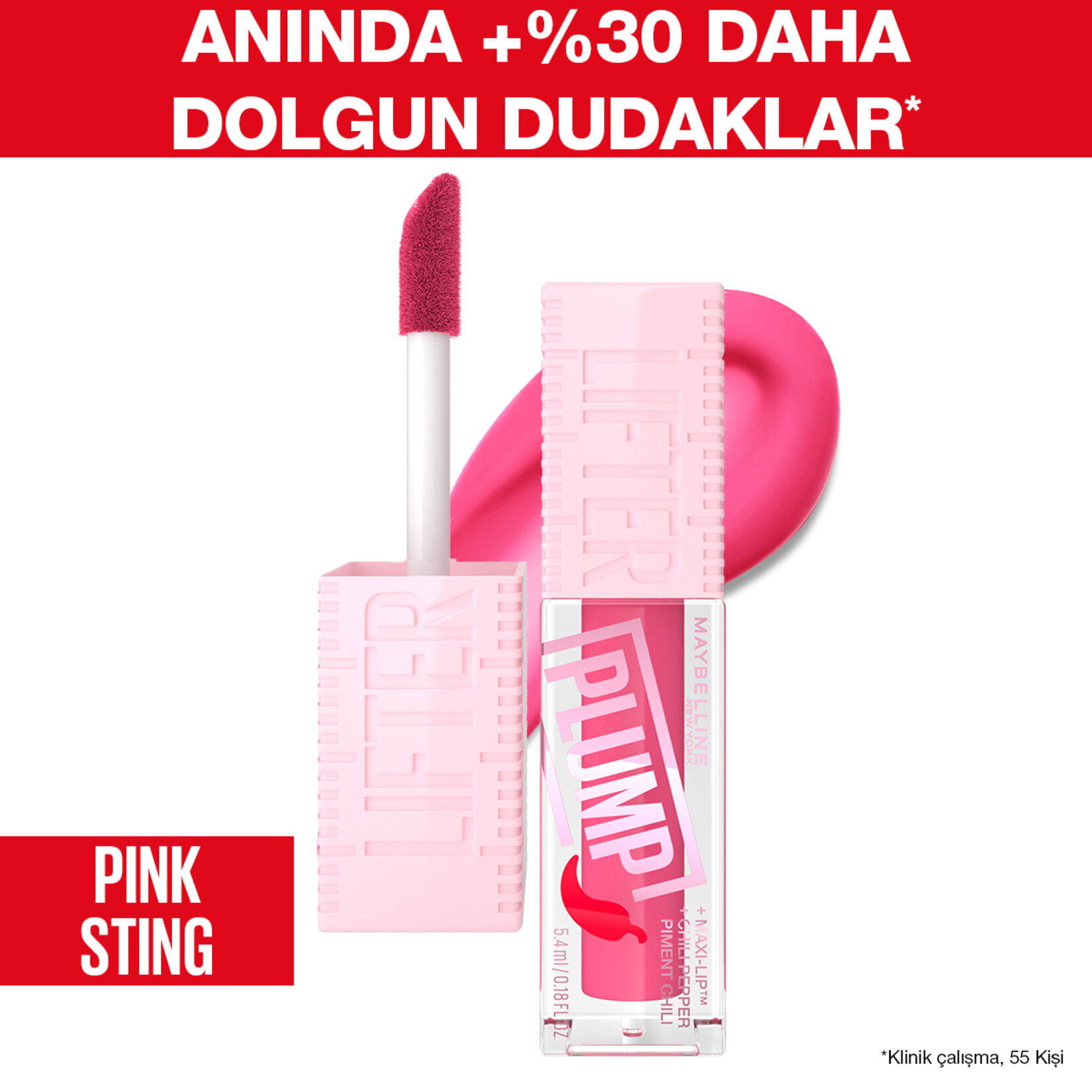Maybelline New York Lifter Plump Dudak Parlatıcı 003 Pink Sting - Görsel 2
