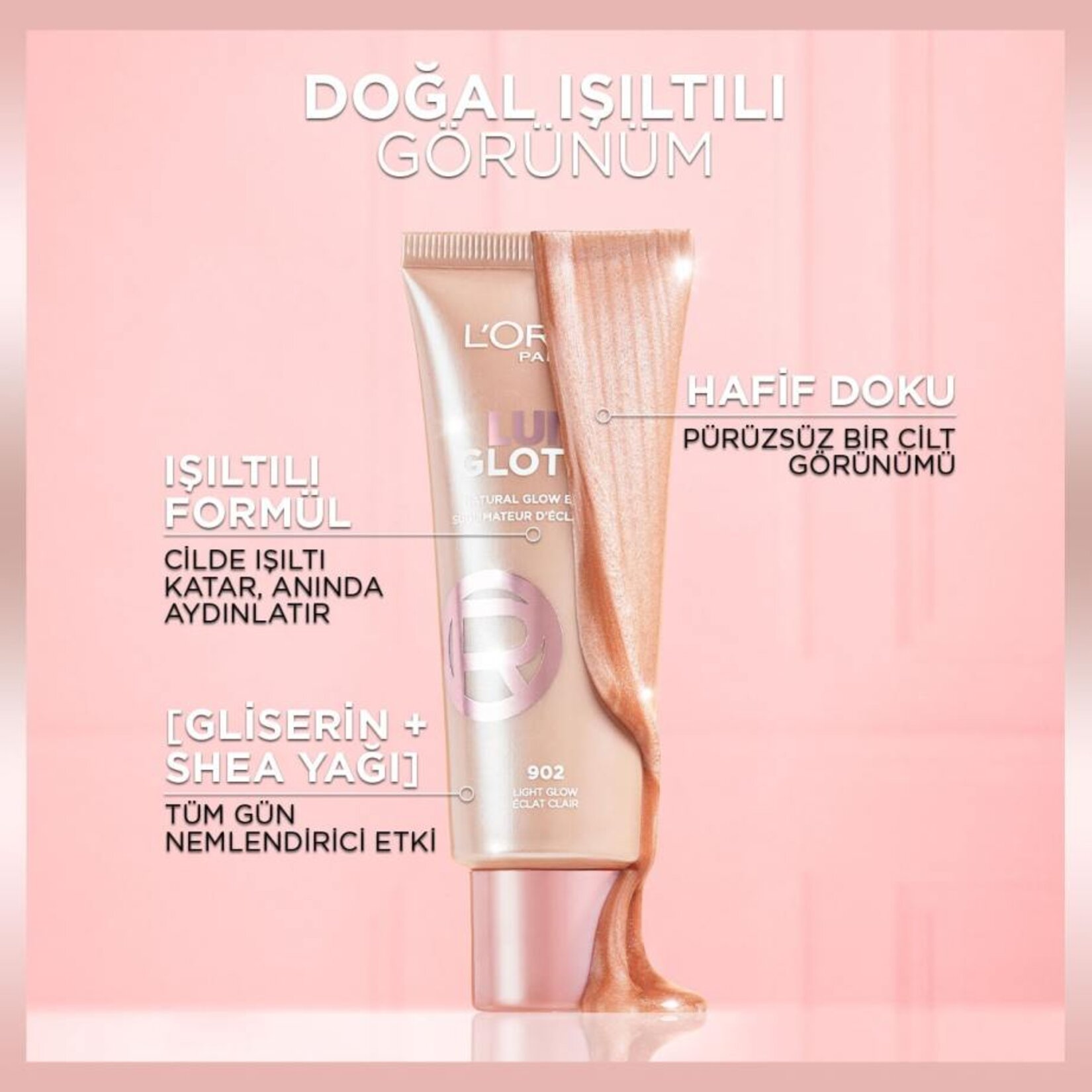 L'Oréal Paris Glotion All-In-One Doğal Işıltı 901 - Fair Glow 40 Ml - Görsel 3
