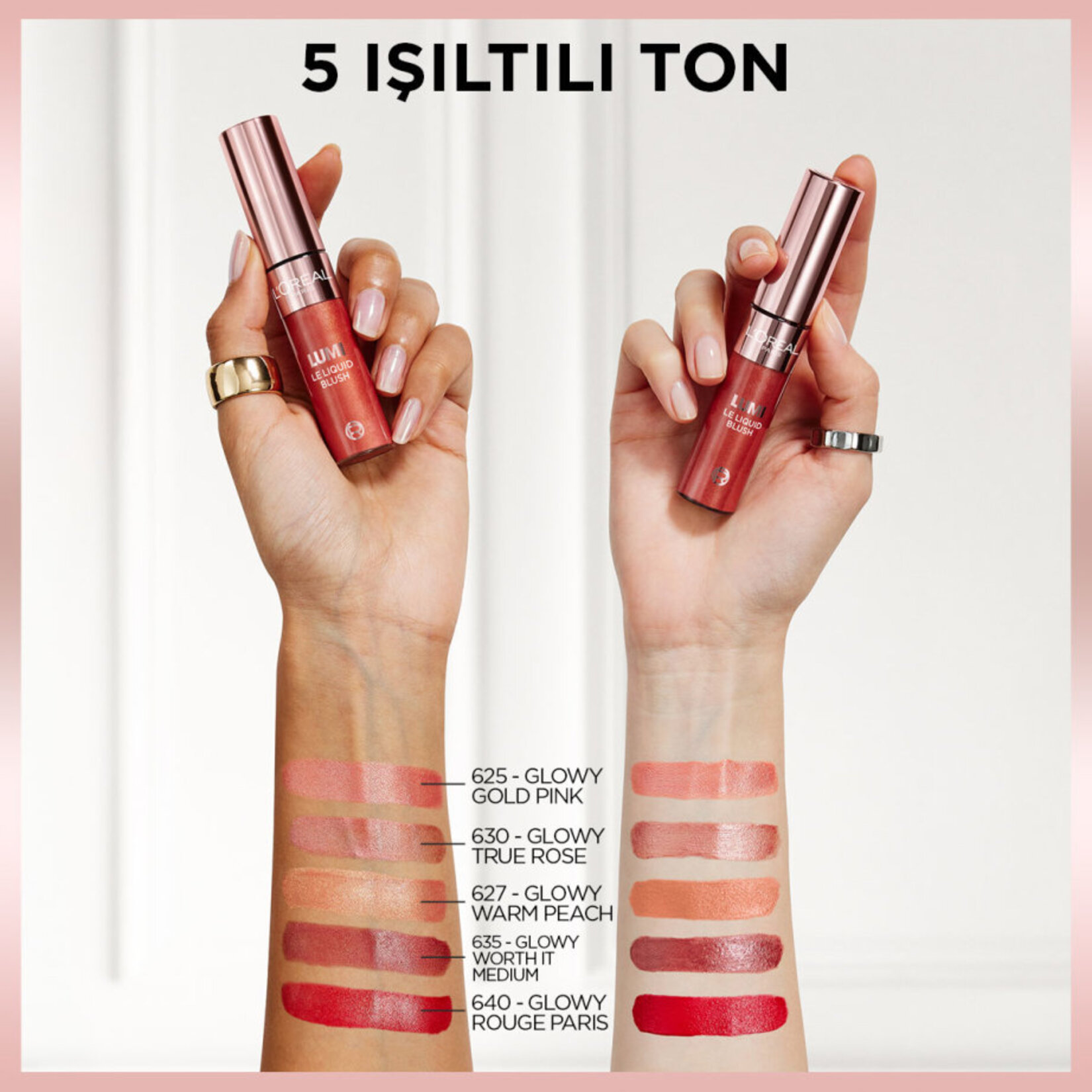 L’Oréal Paris Lumi Blush Likit Allık - 635 Glowy Worth It Medium - Görsel 5