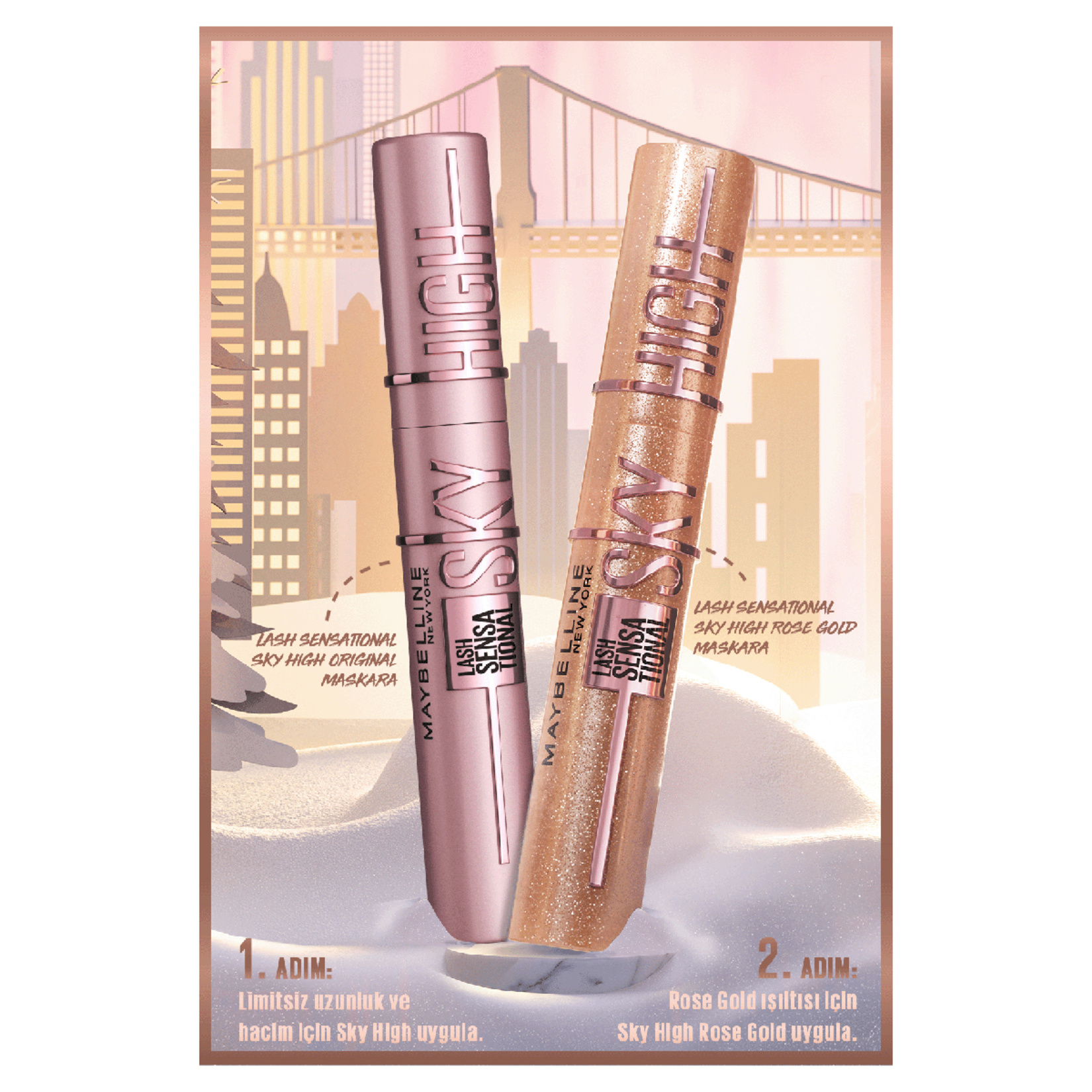 Maybelline Maskara Sky High Rose Gold Glitz - Görsel 4