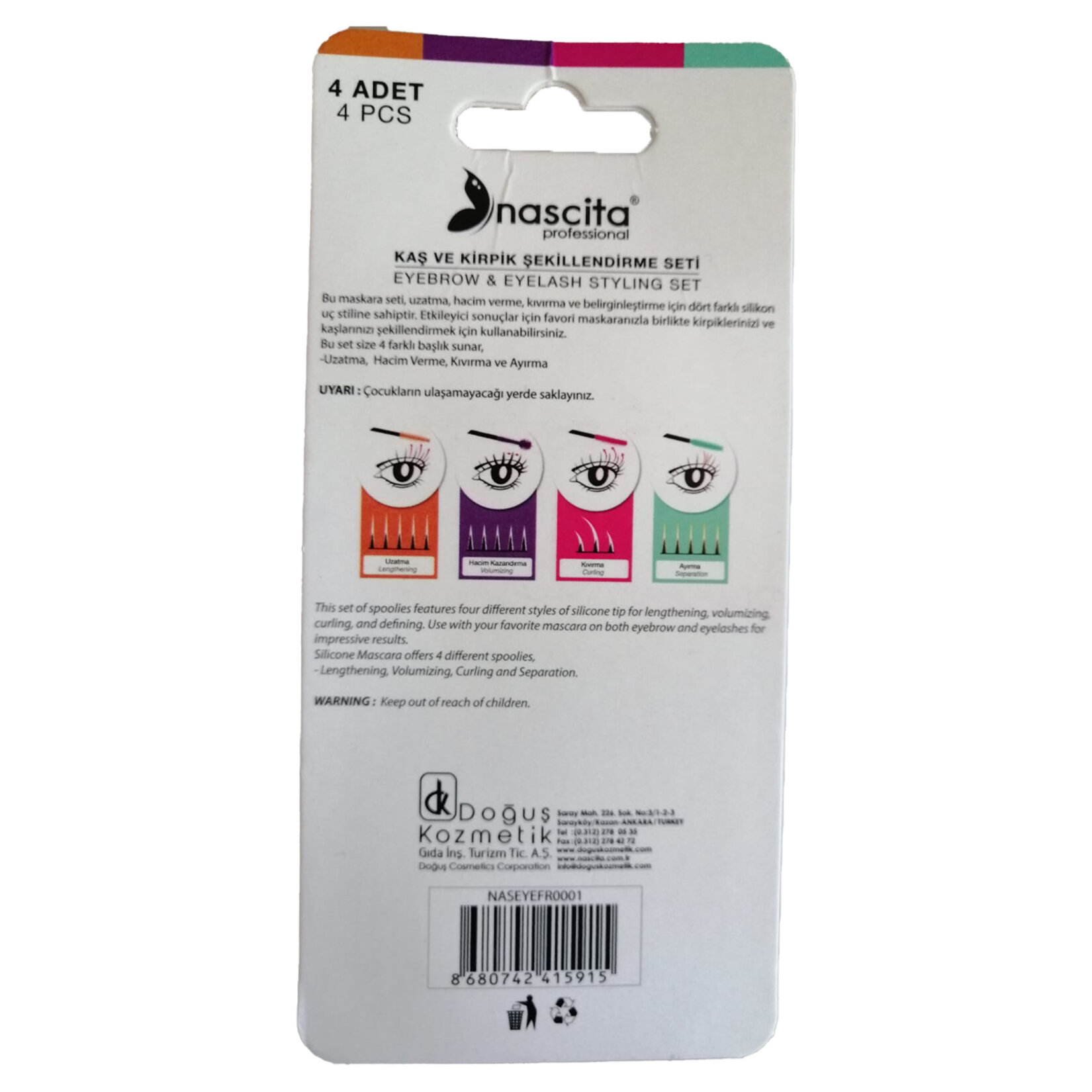 Nascita 4'lü Kaş ve Maskara Seti - Görsel 2