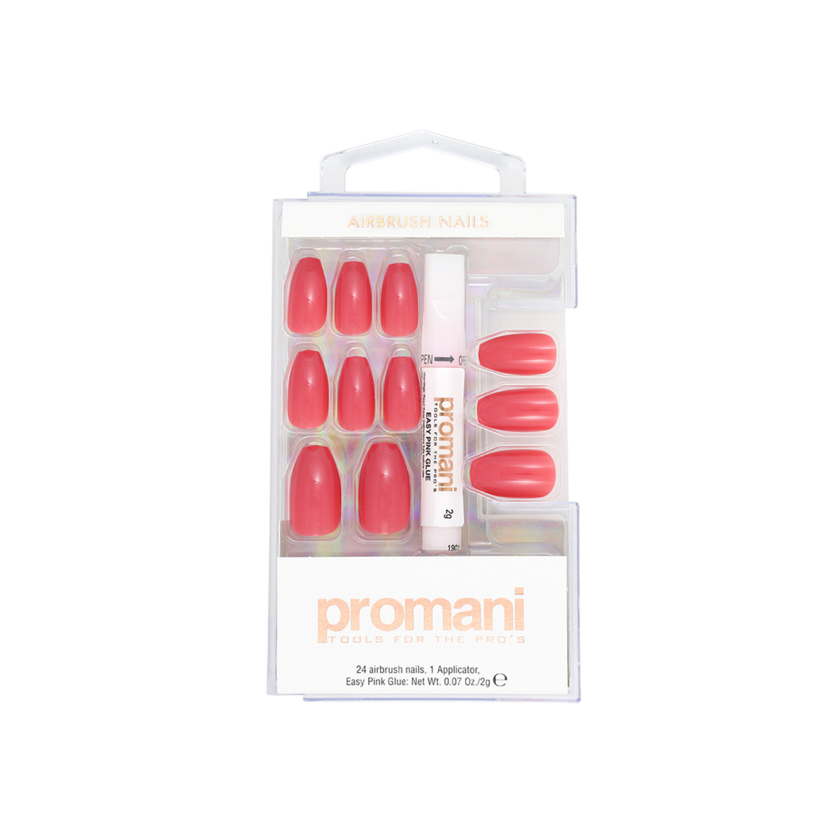 Promani Gül Pembe Takma Tırnak Kiti