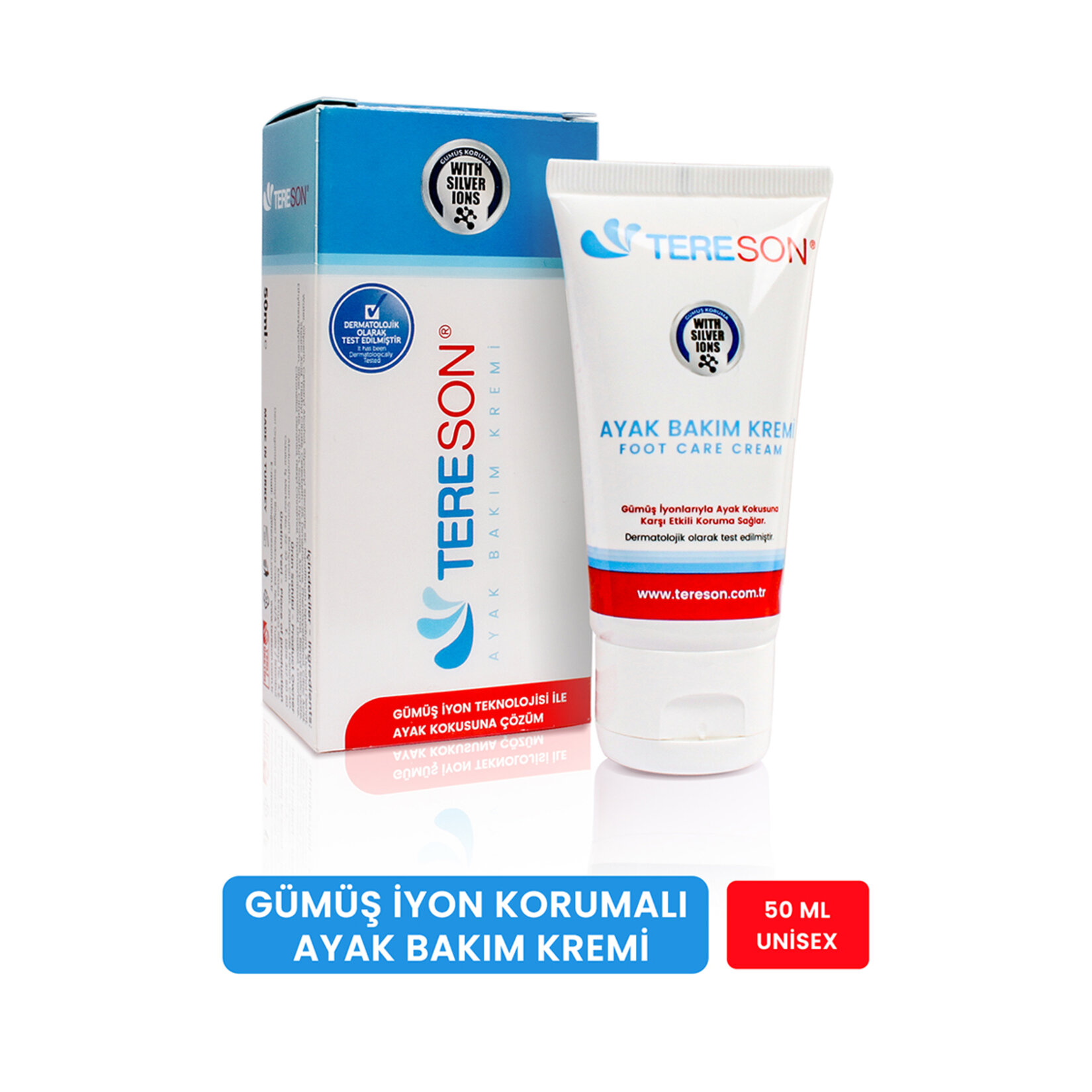 Tereson Koku Karşıtı Ayak Bakım Kremi 50 Ml (Gümüş Iyon Korumalı) - Görsel 1