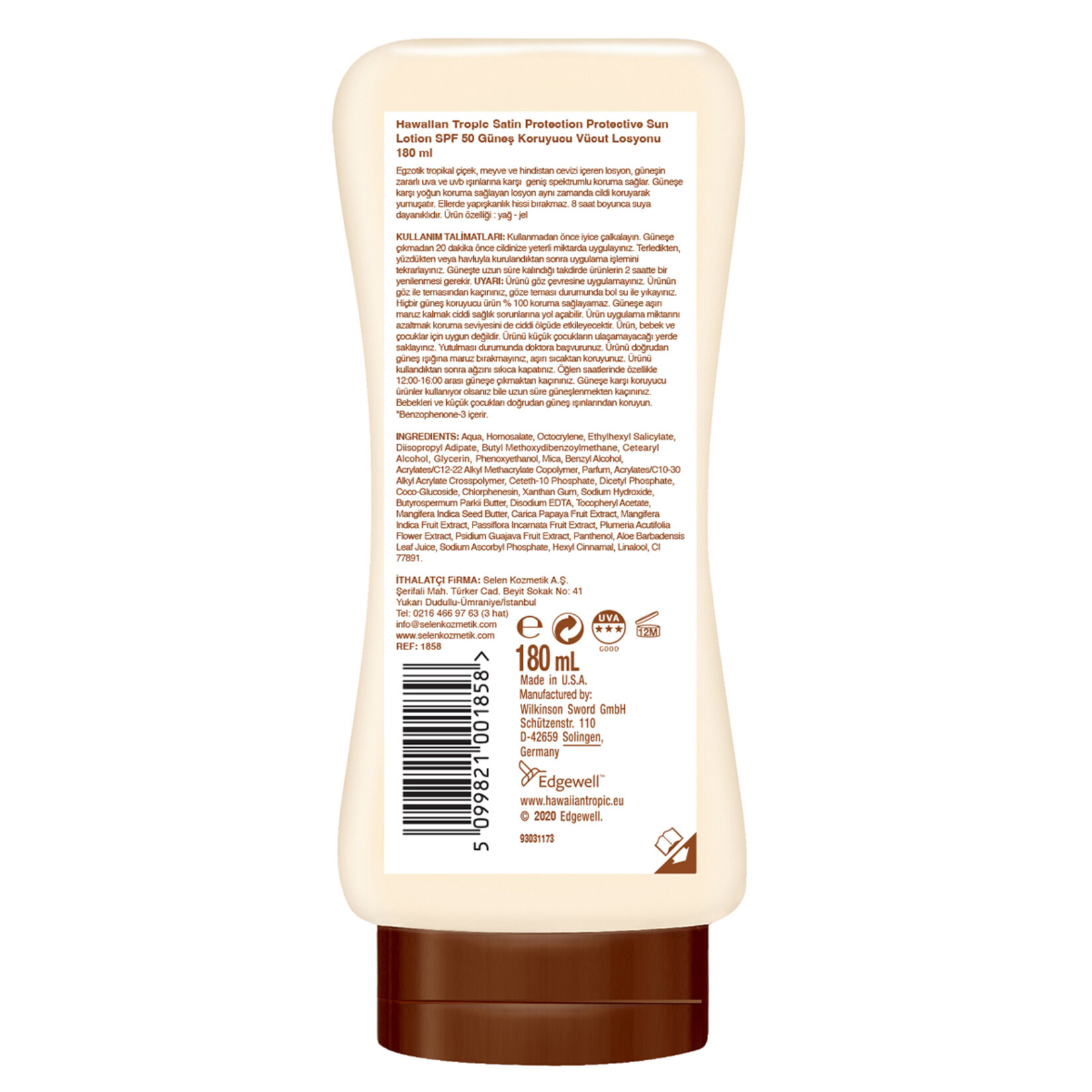 Hawaiian Tropic Satin Protection Sun SPF 50 180 ml - Görsel 2