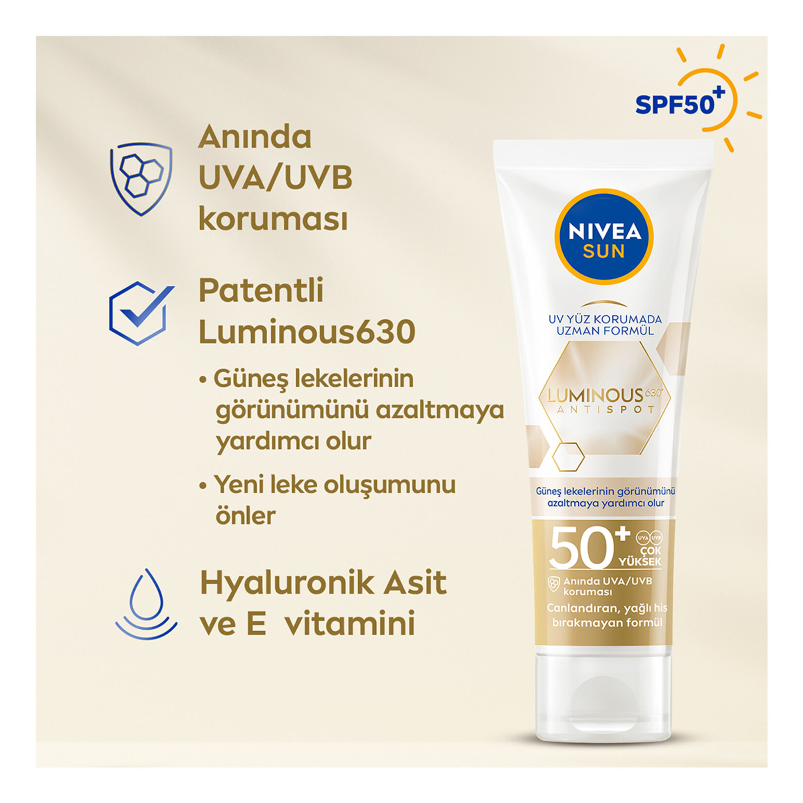 Nivea Sun Luminous630 Leke Karşıtı Koruyucu Yüz Kremi SPF 50 40 ml - Görsel 5
