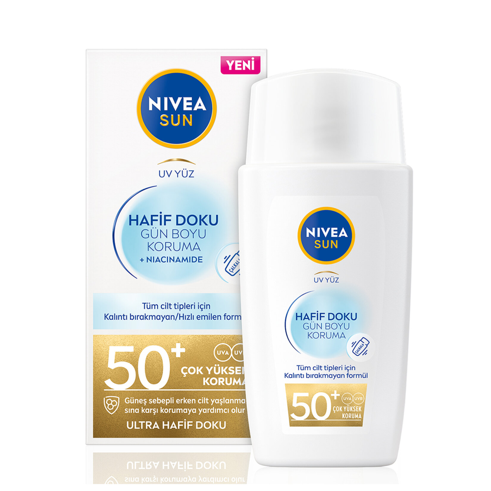 Nivea Sun Gün Boyu Koruyucu Hafif Dokulu Yüz Güneş Kremi SPF 50 40 ml - Görsel 1