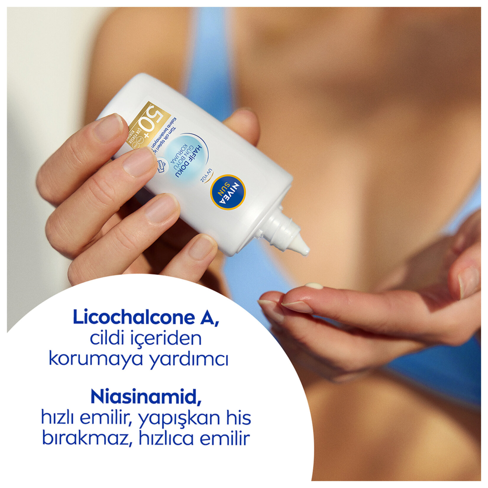 Nivea Sun Gün Boyu Koruyucu Hafif Dokulu Yüz Güneş Kremi SPF 50 40 ml - Görsel 5