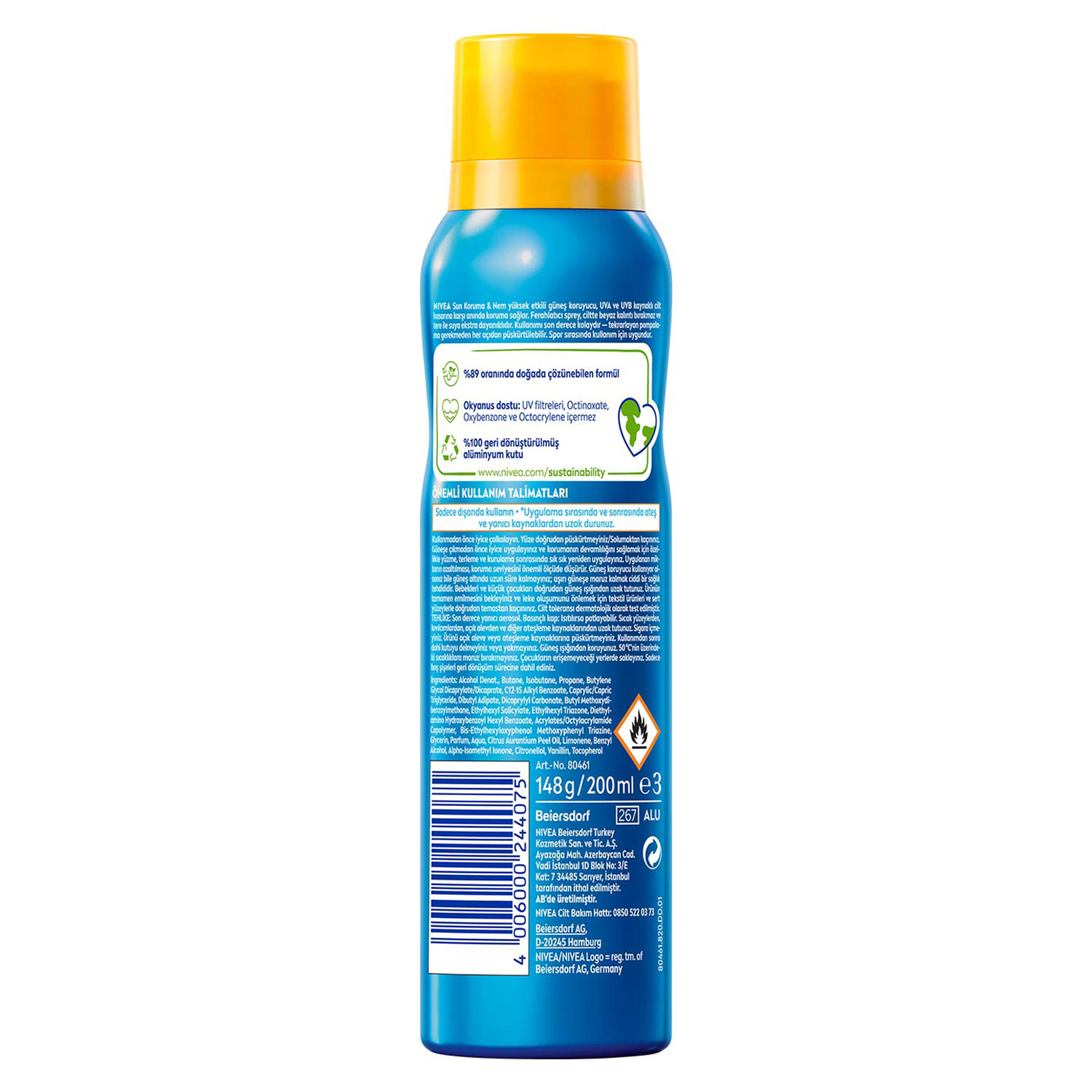 NIVEA SUN SPF50 Güneş Koruyucu ve Ferahlatıcı Vücut Spreyi 200 Ml - Görsel 2