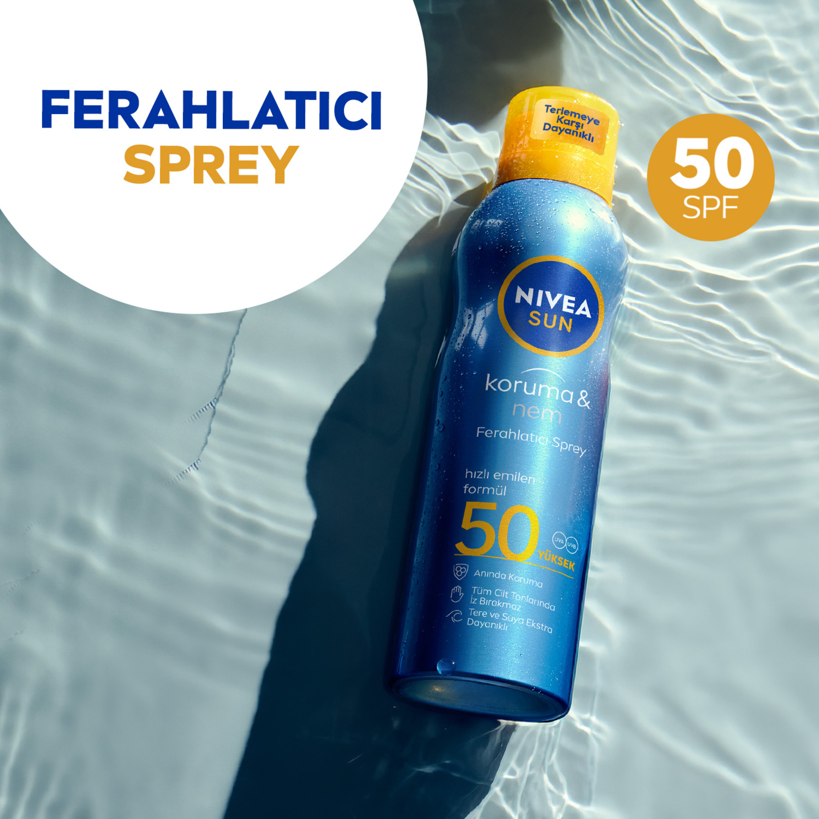 NIVEA SUN SPF50 Güneş Koruyucu ve Ferahlatıcı Vücut Spreyi 200 Ml - Görsel 4