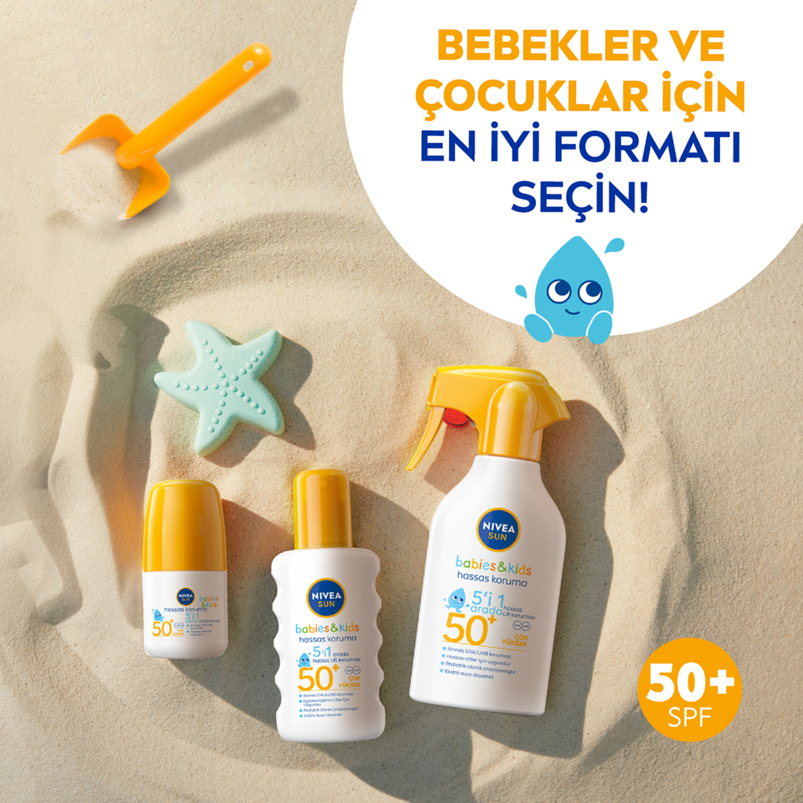 NIVEA SUN SPF50 Bebek ve Çocuklara Özel Hassas Güneş Koruyucu Sprey 250 Ml - Görsel 6