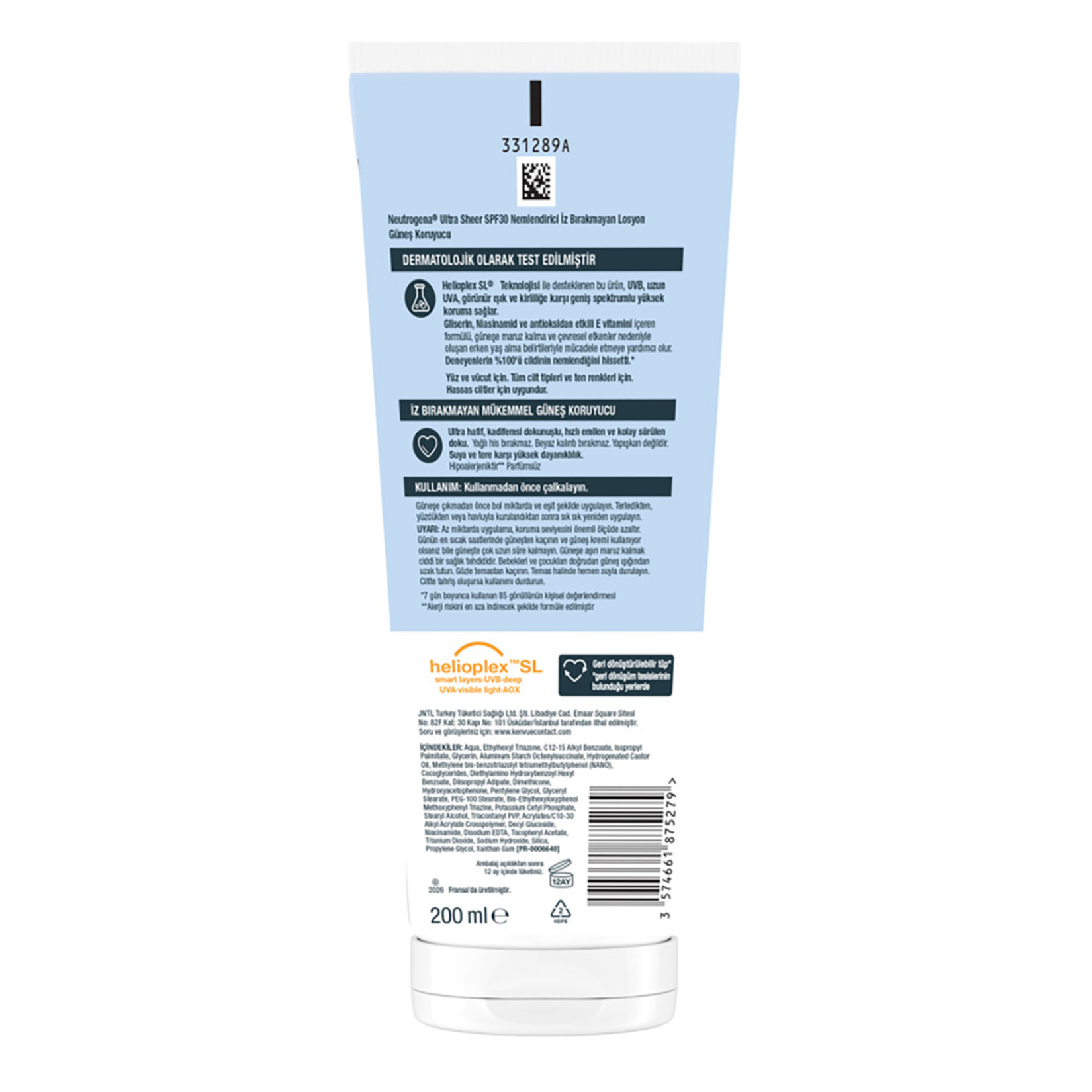 Neutrogena SPF30 Nemlendirici Losyon Güneş Koruyucu 200 Ml - Görsel 2