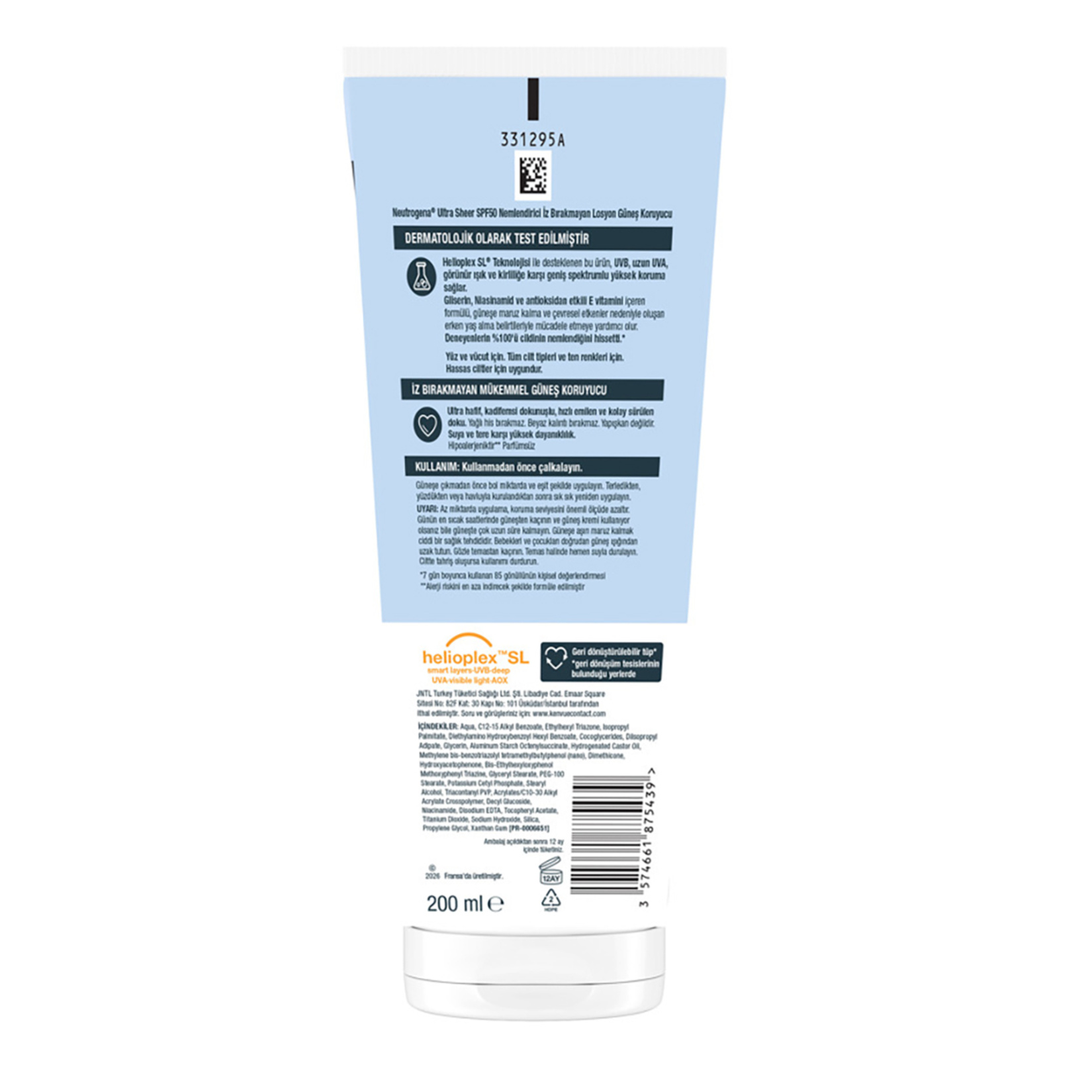Neutrogena SPF50 Nemlendirici Losyon Güneş Koruyucu 200 Ml - Görsel 2