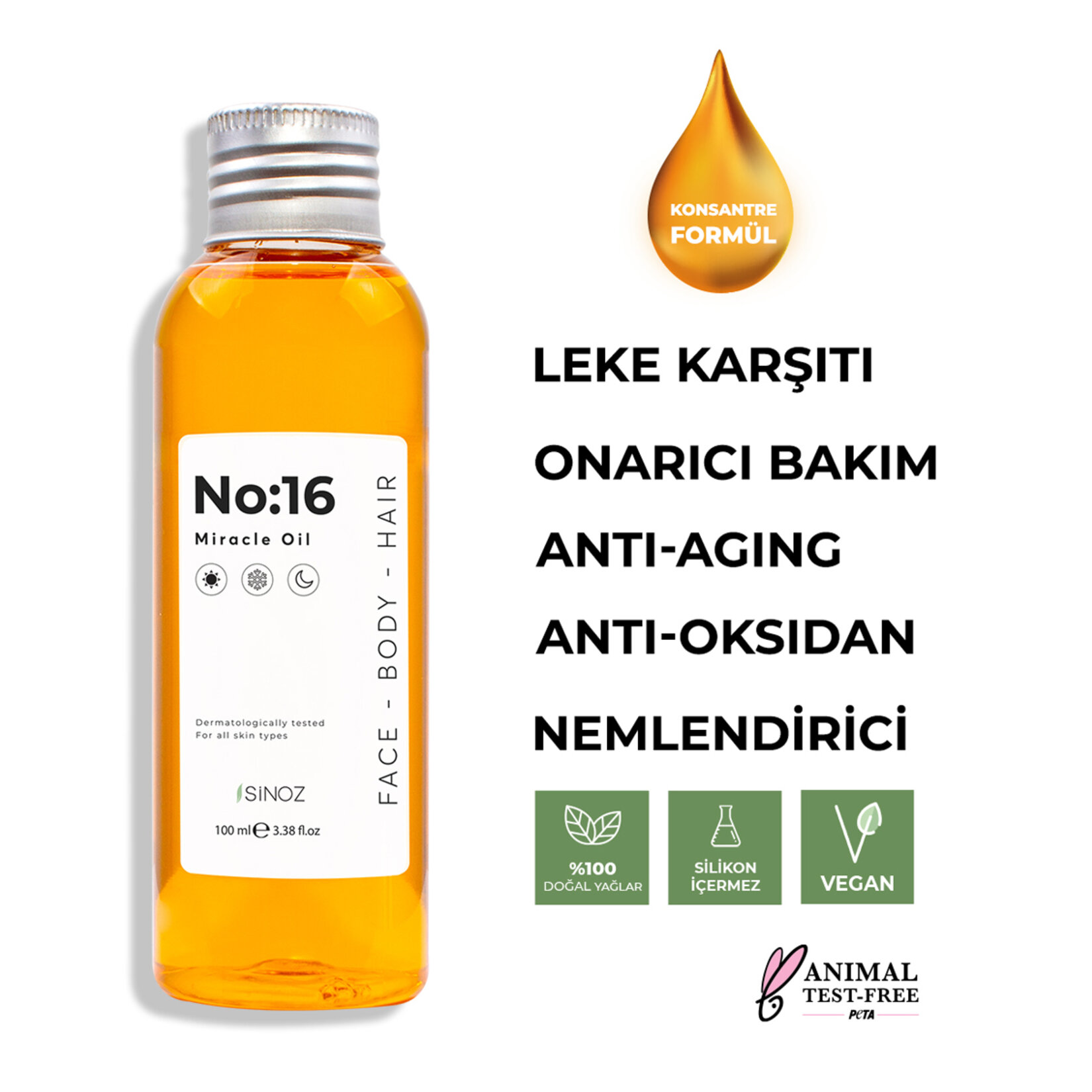 Sinoz No:16 Miracle Oil 100Ml - Görsel 2