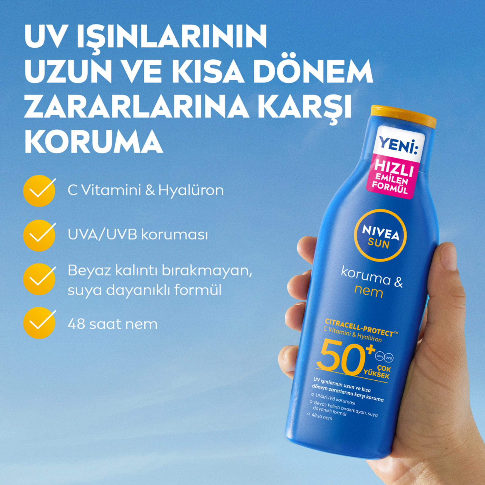 NIVEA SUN SPF50 Yüksek Güneş Koruyucu Vücut Losyonu 200 Ml - Görsel 6