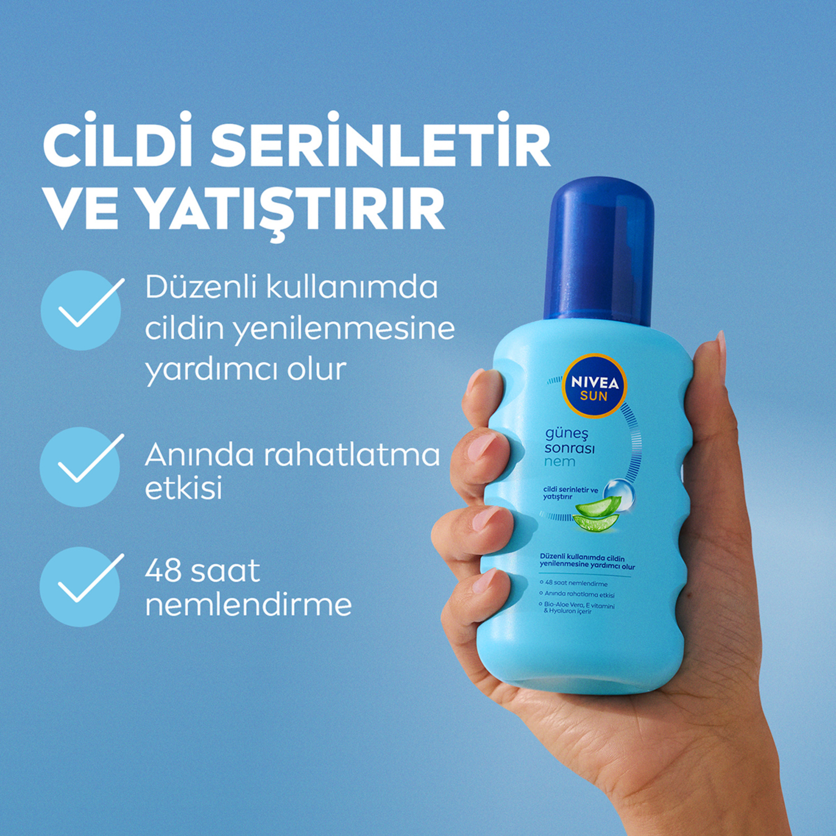 NIVEA SUN Güneş Sonrası Nemlendirici Vücut Spreyi 200 Ml - Görsel 3