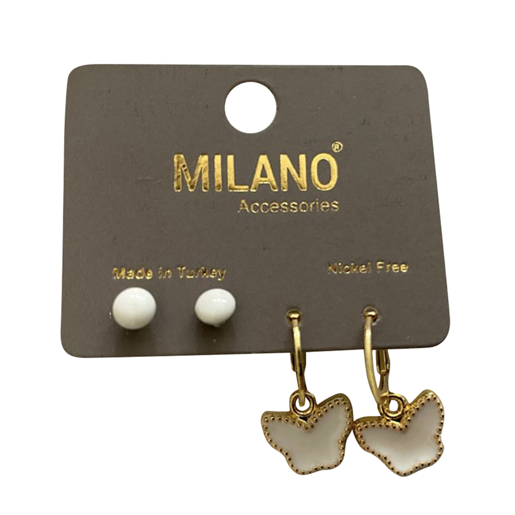 Flamingo Damla Mineli Küpe 2 Çift