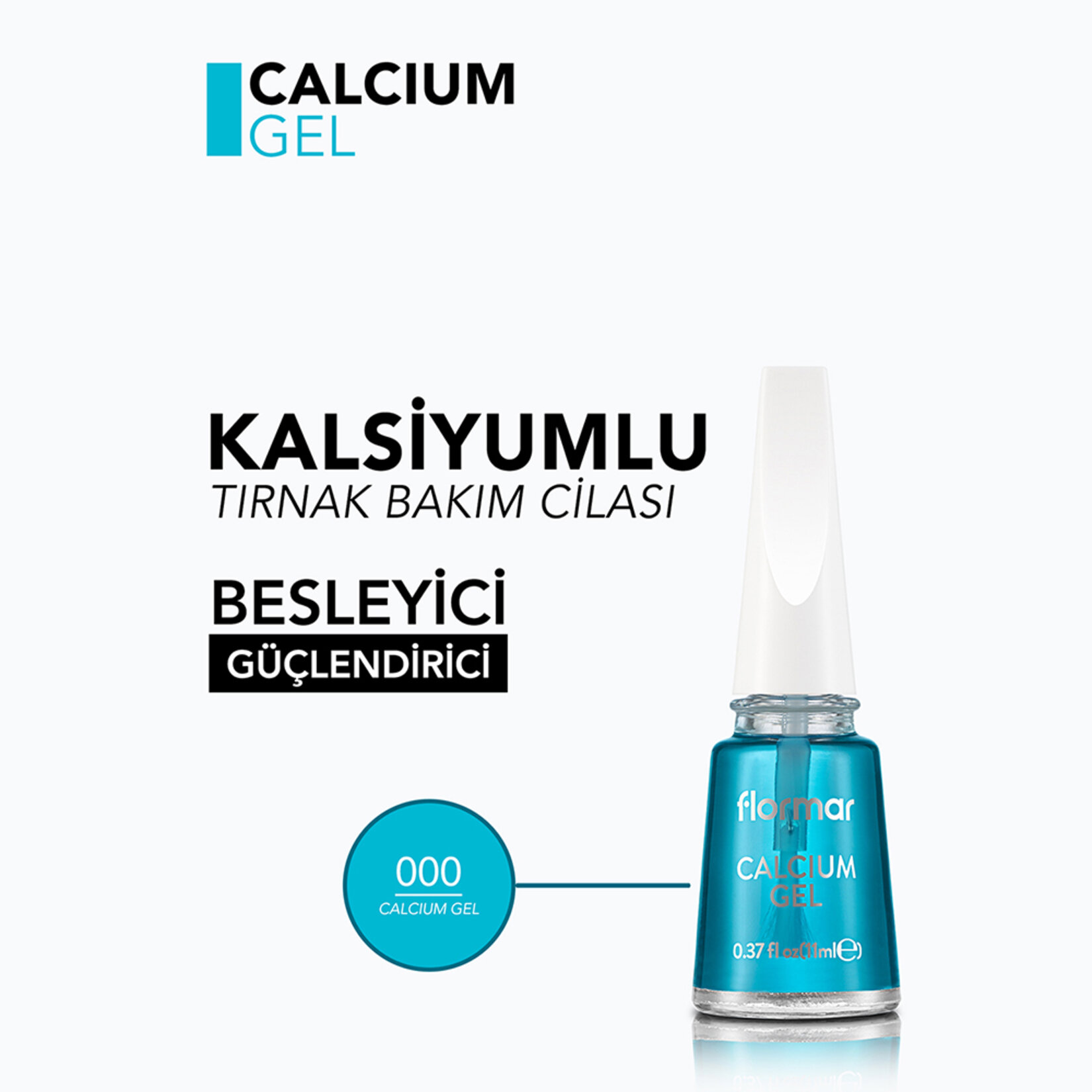 Flormar Calcium Gel Güçlendirici Tırnak Cilası - 000 (Transparan) - Görsel 4