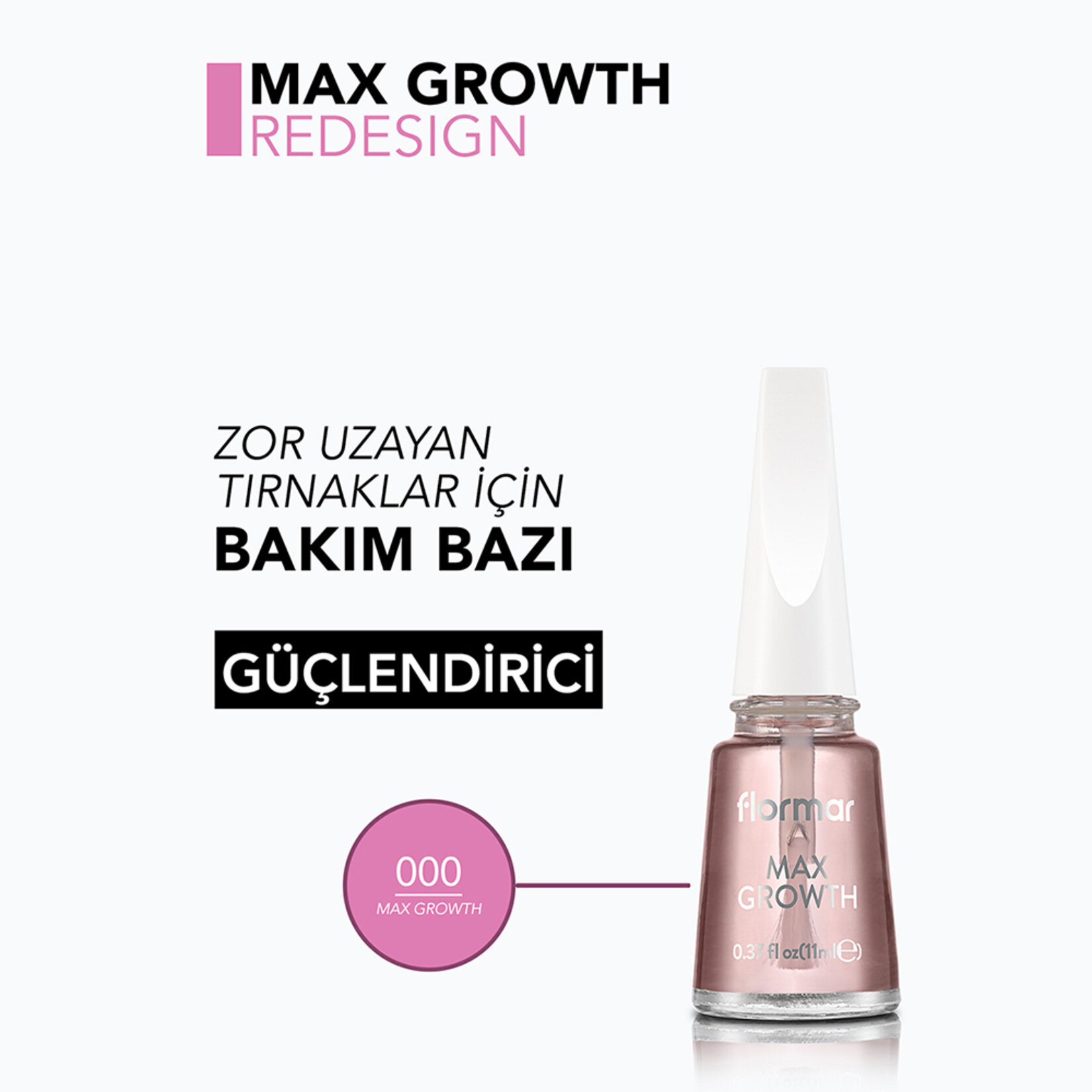 Flormar Max Growth Hızlı Uzamaya Yardımcı Tırnak Cilası - 000 (Transparan) - Görsel 4