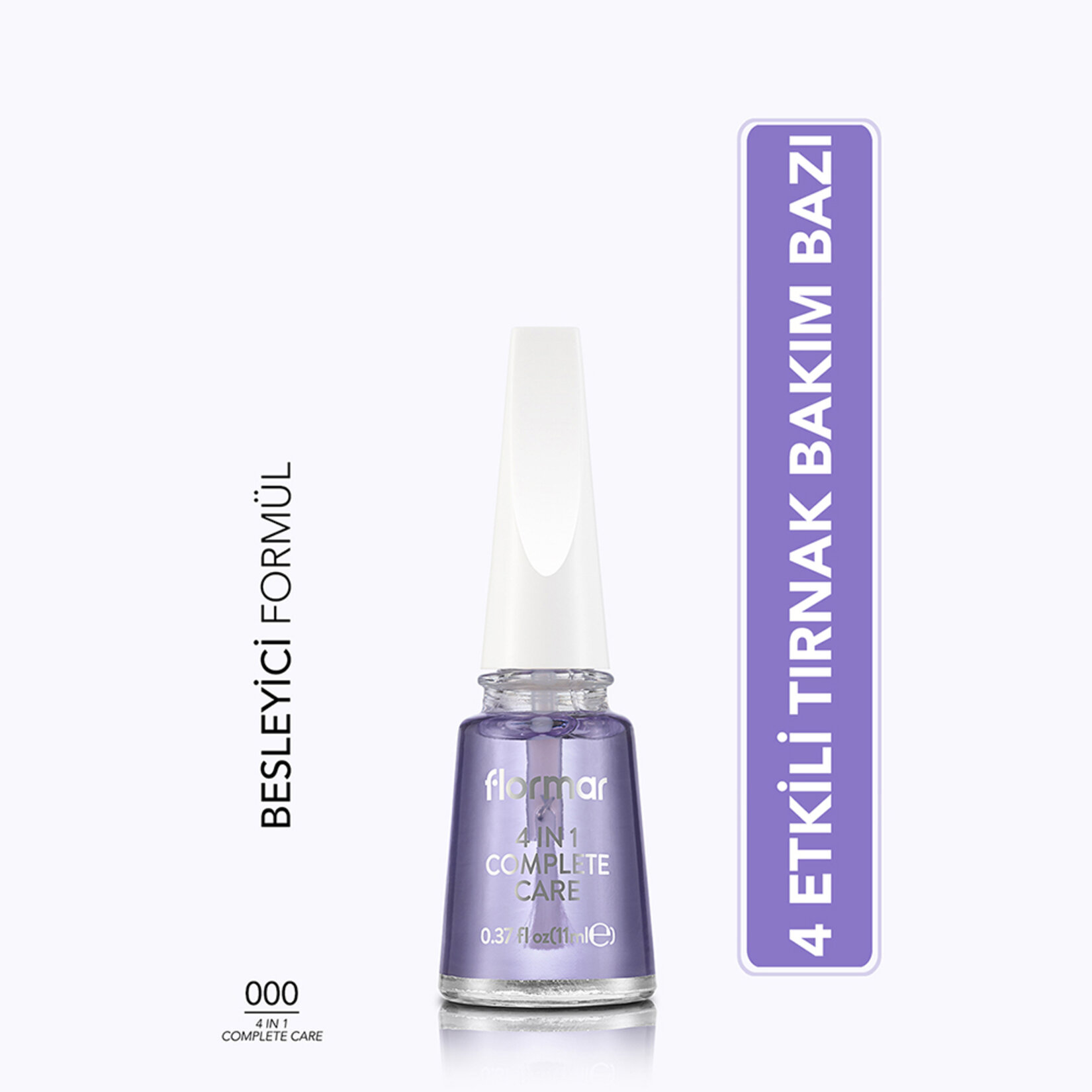 Flormar 4 in 1 Complete Çok Yönlü Bakım Yapan Tırnak Cilası - 000 (Transparan) - Görsel 2