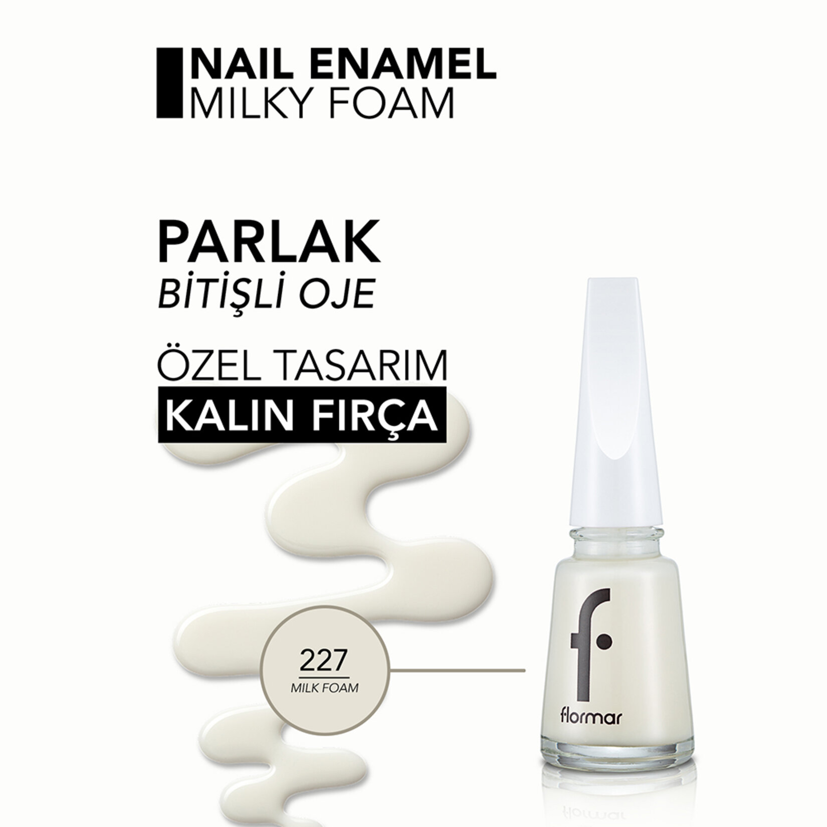 Flormar Nail Enamel Uzun Süre Kalıcı Besleyici Oje - 227 Milk Foam - Görsel 5