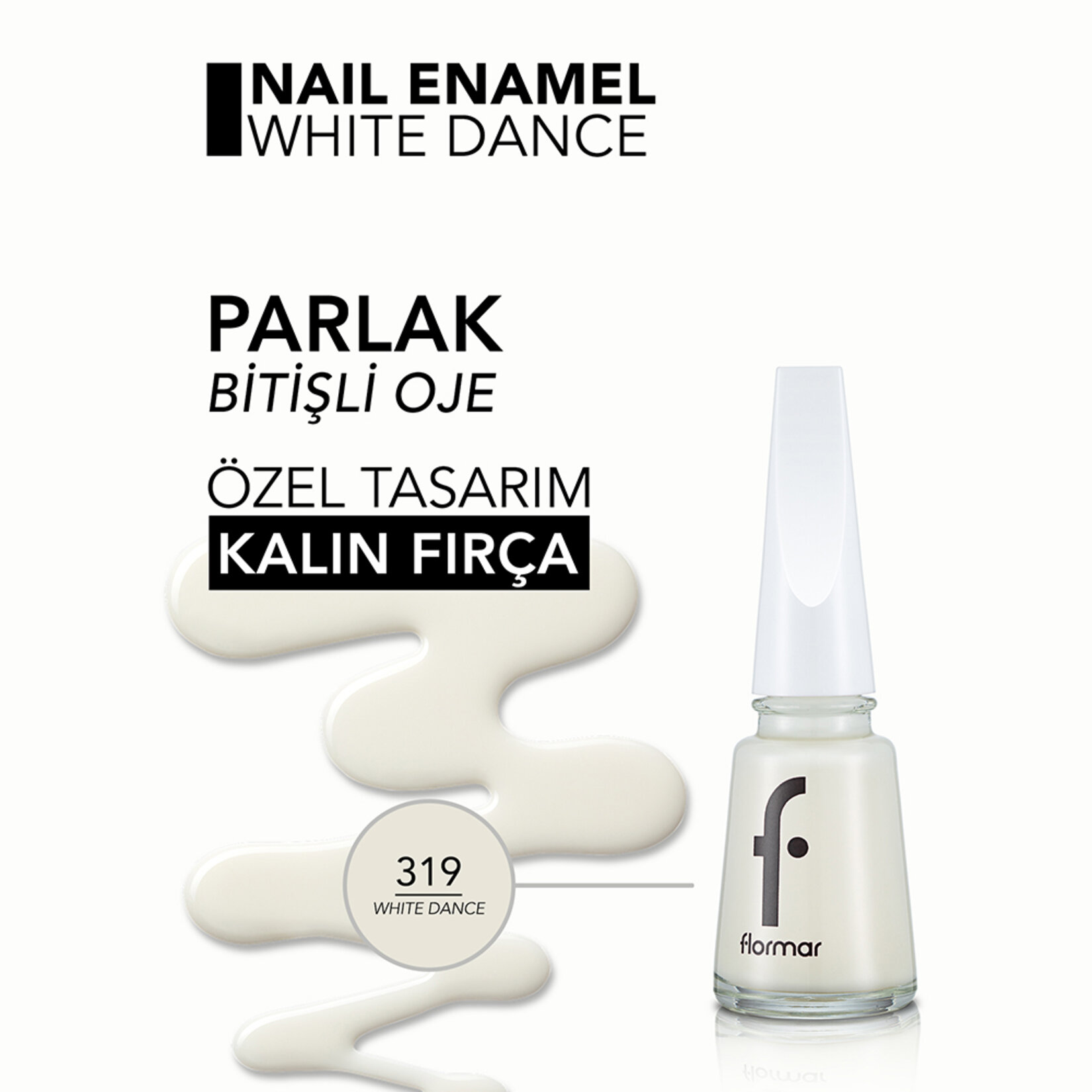Flormar Nail Enamel Uzun Süre Kalıcı Besleyici Oje - 319 White Dance - Görsel 5