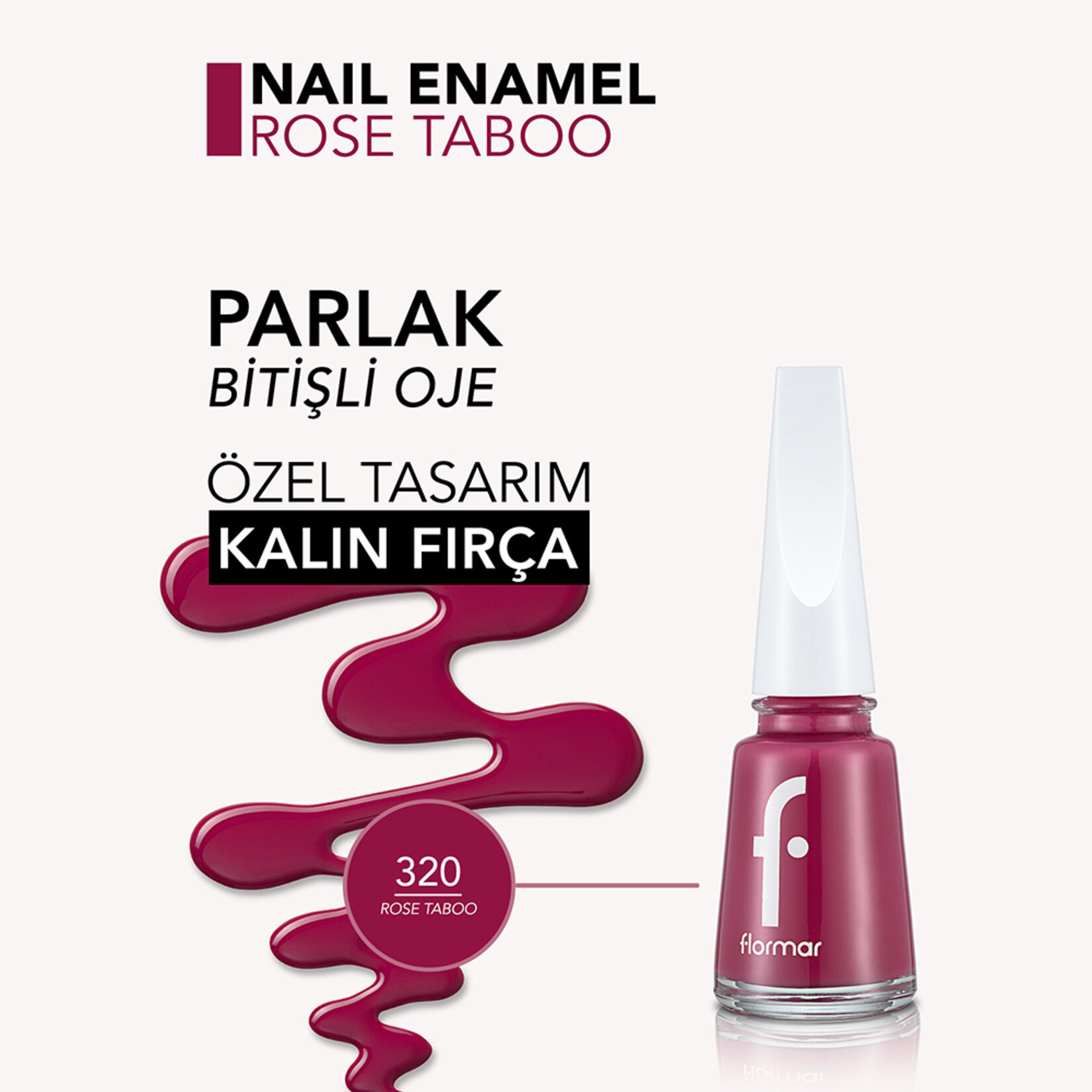 Flormar Nail Enamel Uzun Süre Kalıcı Besleyici Oje - 320 Rose Taboo - Görsel 5