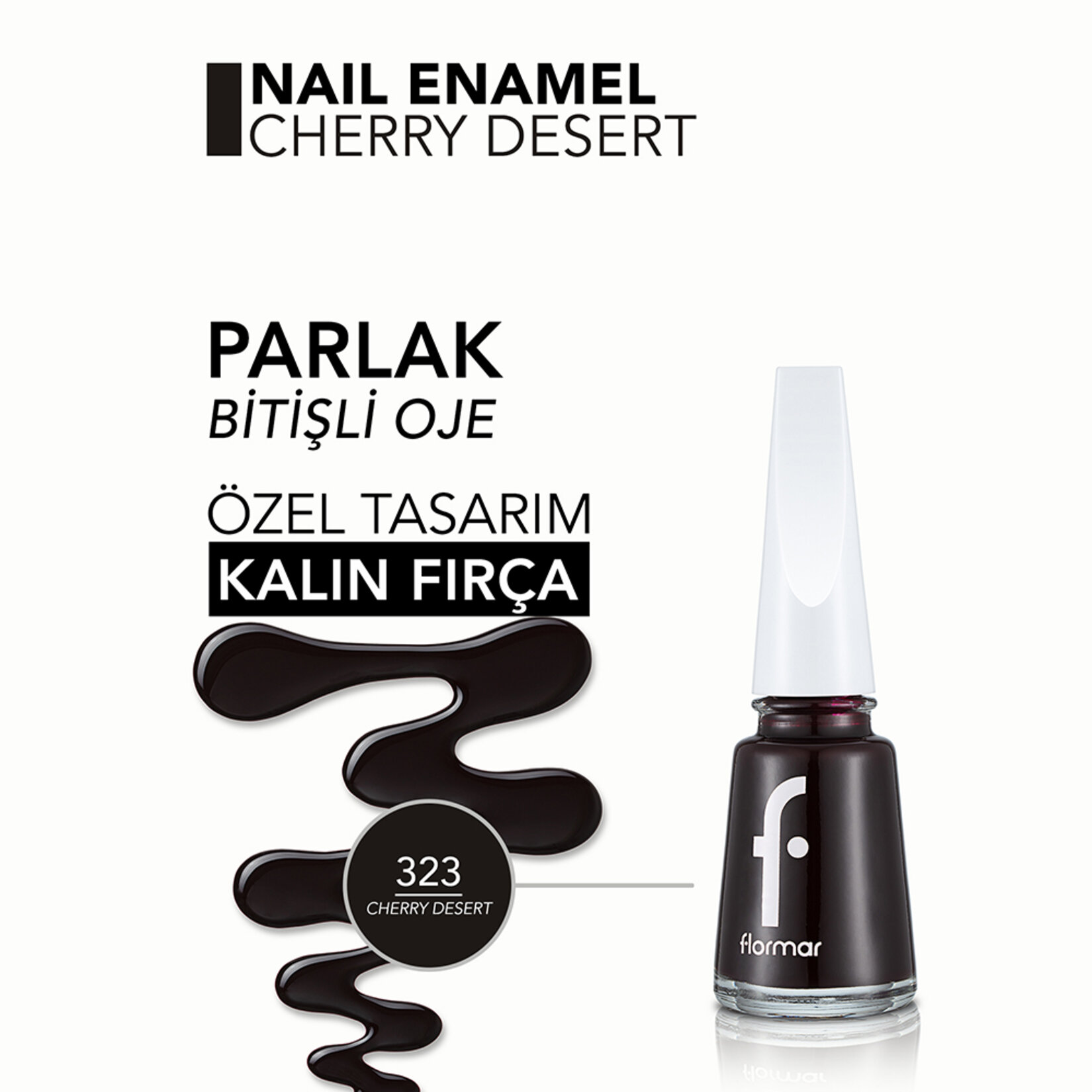 Flormar Nail Enamel Uzun Süre Kalıcı Besleyici Oje - 323 Cherry Dessert - Görsel 5