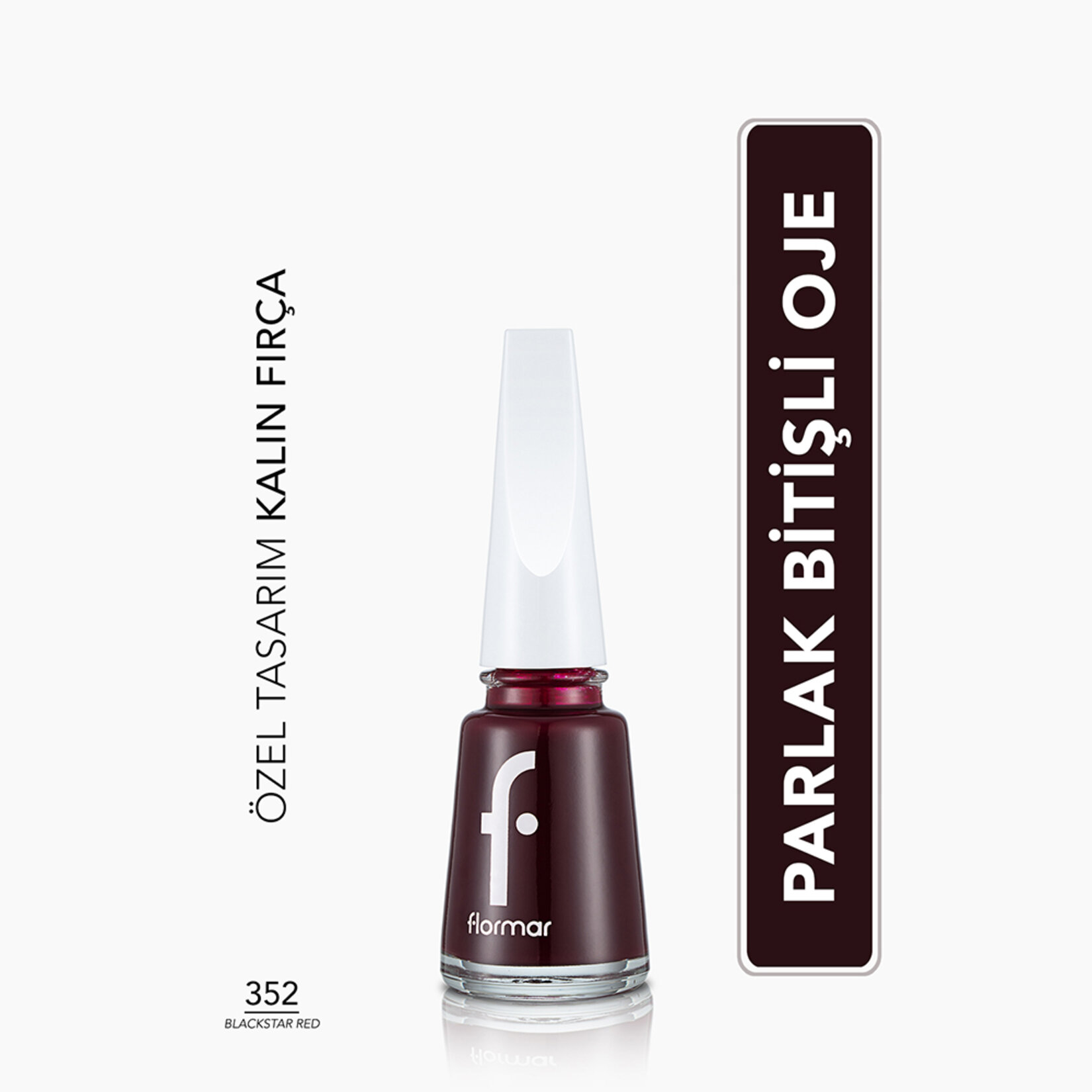 Flormar Nail Enamel Uzun Süre Kalıcı Besleyici Oje - 352 Blackstar Red - Görsel 2