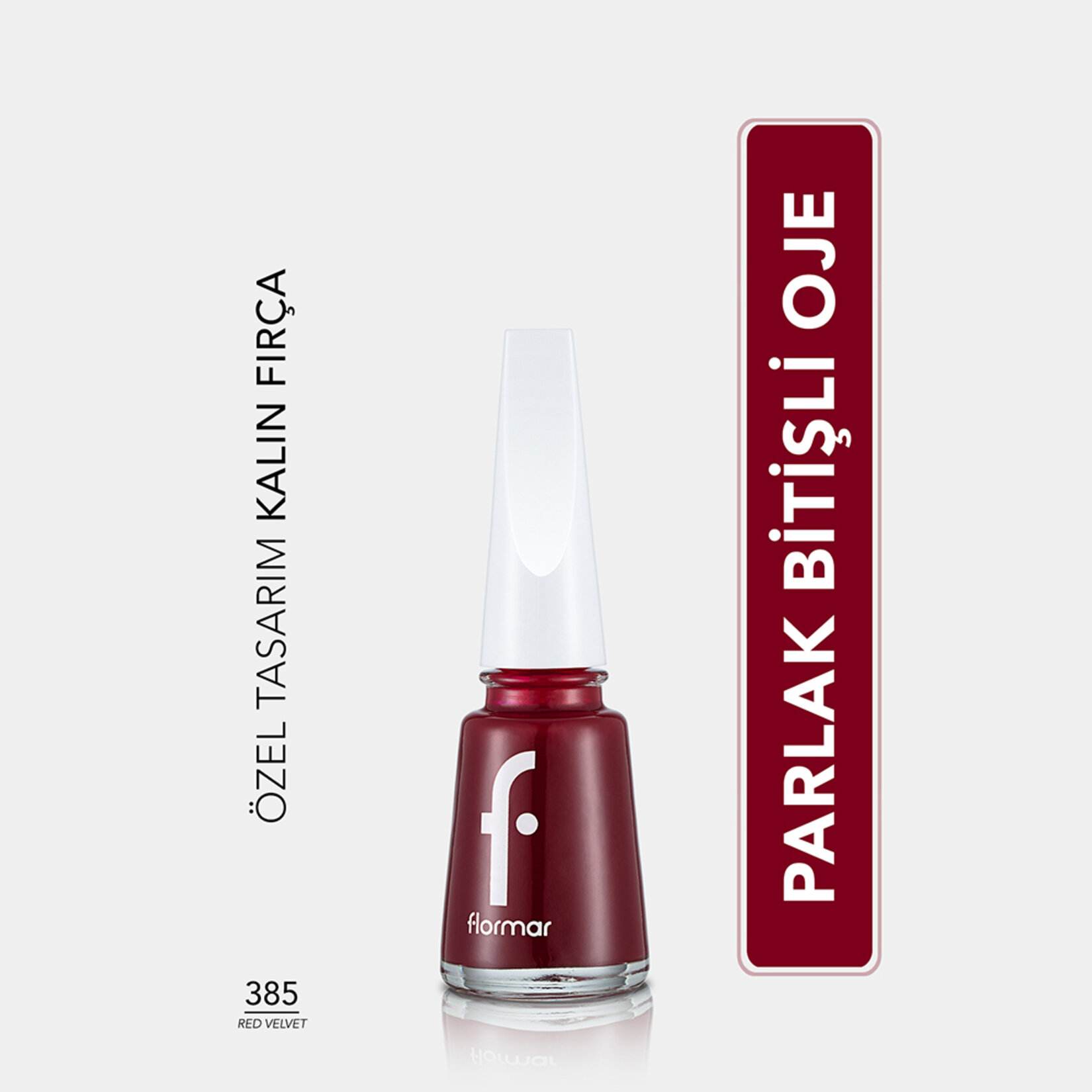 Flormar Nail Enamel Uzun Süre Kalıcı Besleyici Oje - 385 Red Velvet - Görsel 2