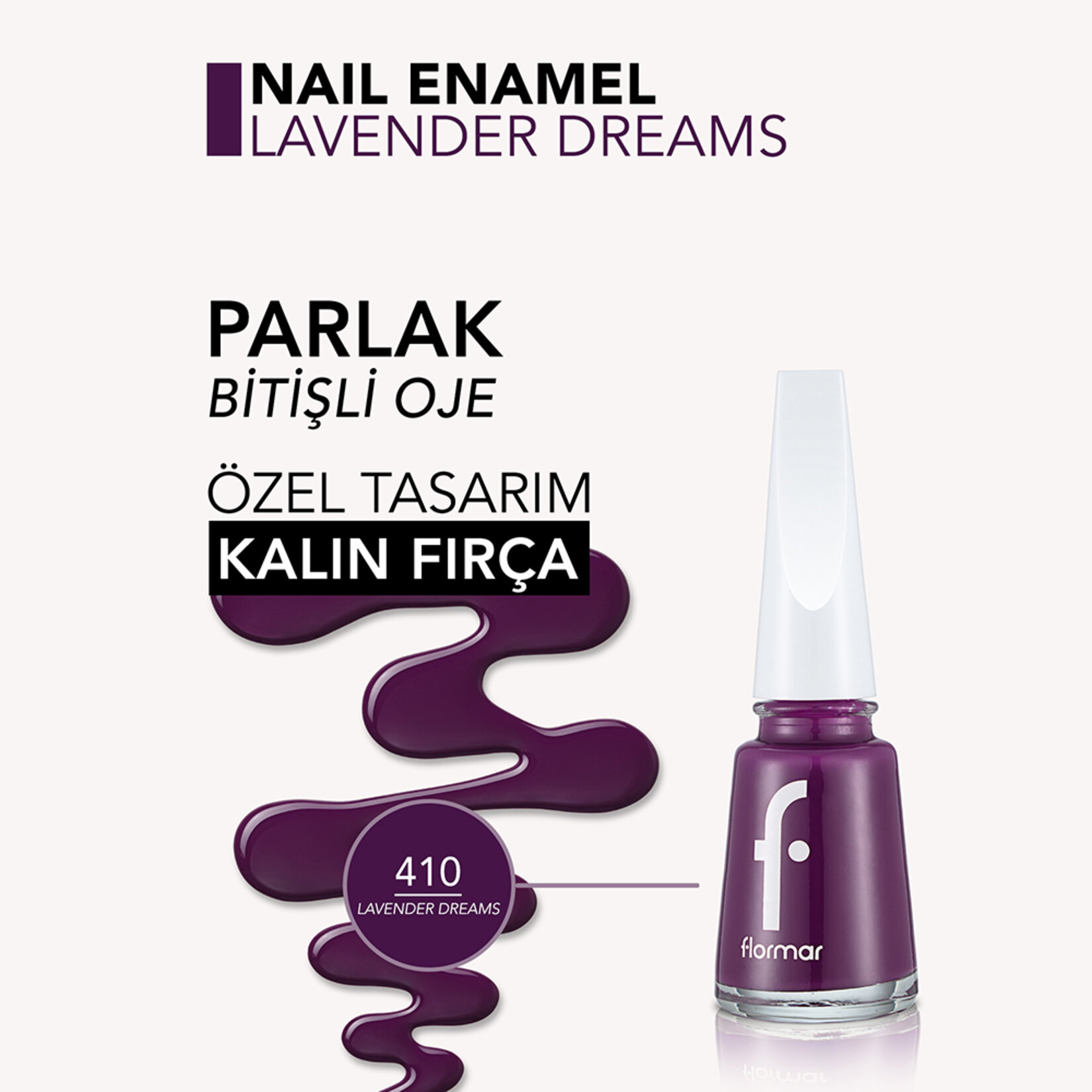 Flormar Nail Enamel Uzun Süre Kalıcı Besleyici Oje - 410 Lavender Dreams - Görsel 5