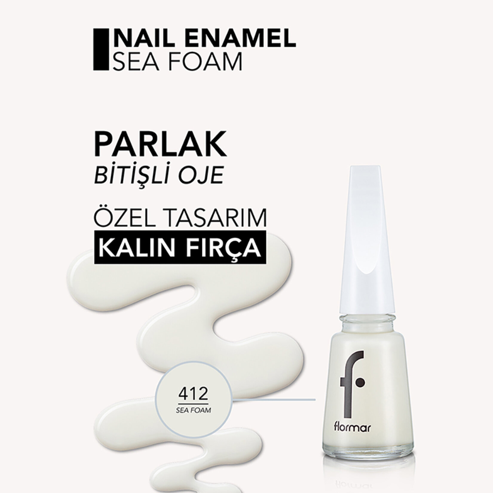 Flormar Nail Enamel Uzun Süre Kalıcı Besleyici Oje - 412 Sea Foam - Görsel 5