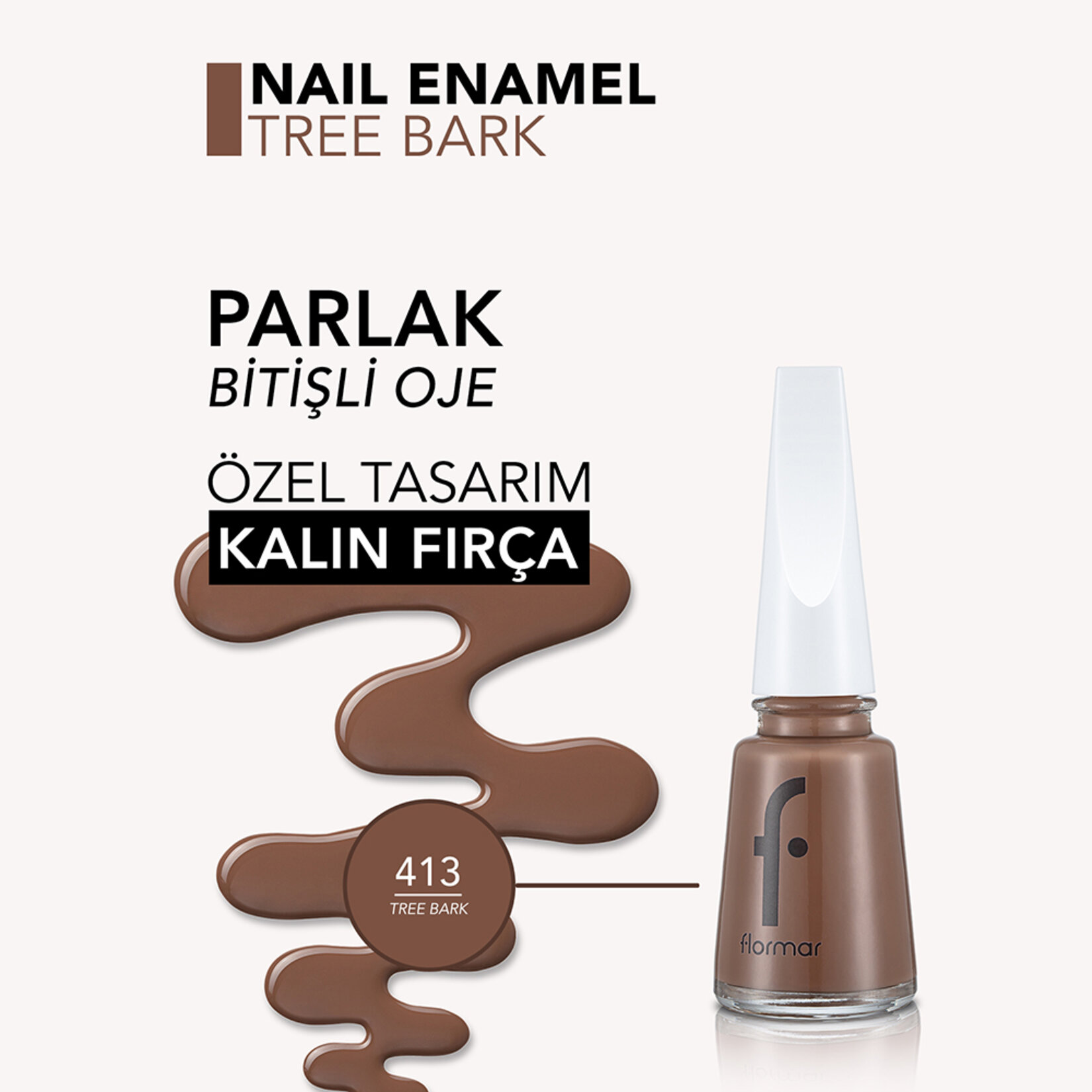 Flormar Nail Enamel Uzun Süre Kalıcı Besleyici Oje - 413 Tree Bark - Görsel 5