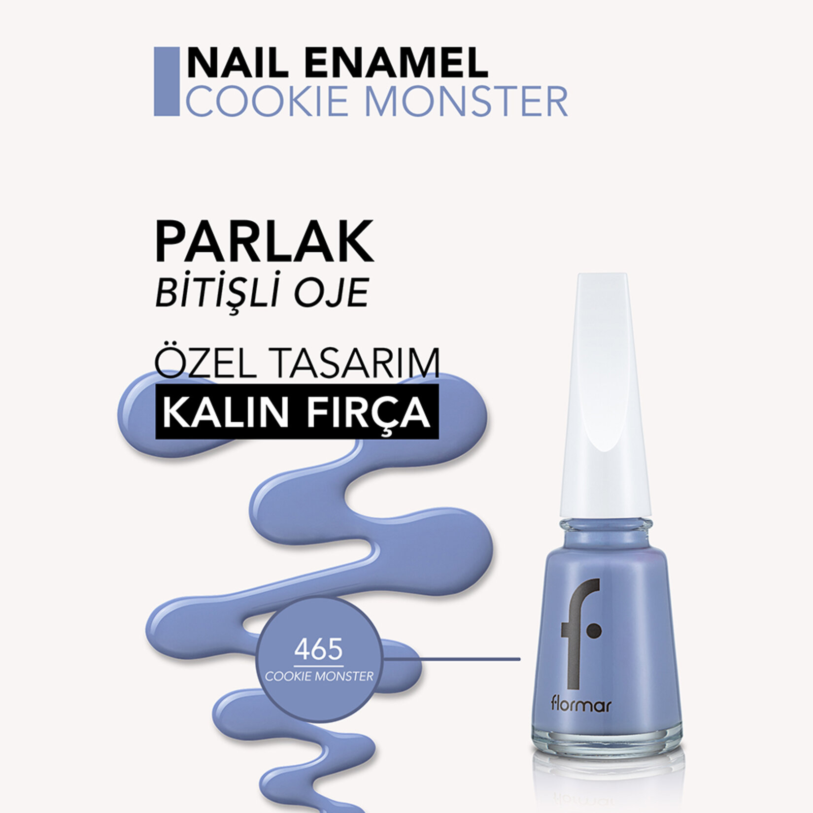 Flormar Nail Enamel Uzun Süre Kalıcı Besleyici Oje - 465 Cookie Monster - Görsel 5