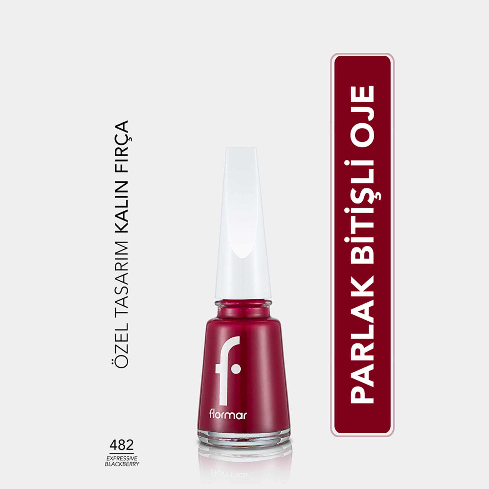 Flormar Nail Enamel Uzun Süre Kalıcı Besleyici Oje - 482 Expressive Blackberry - Görsel 2