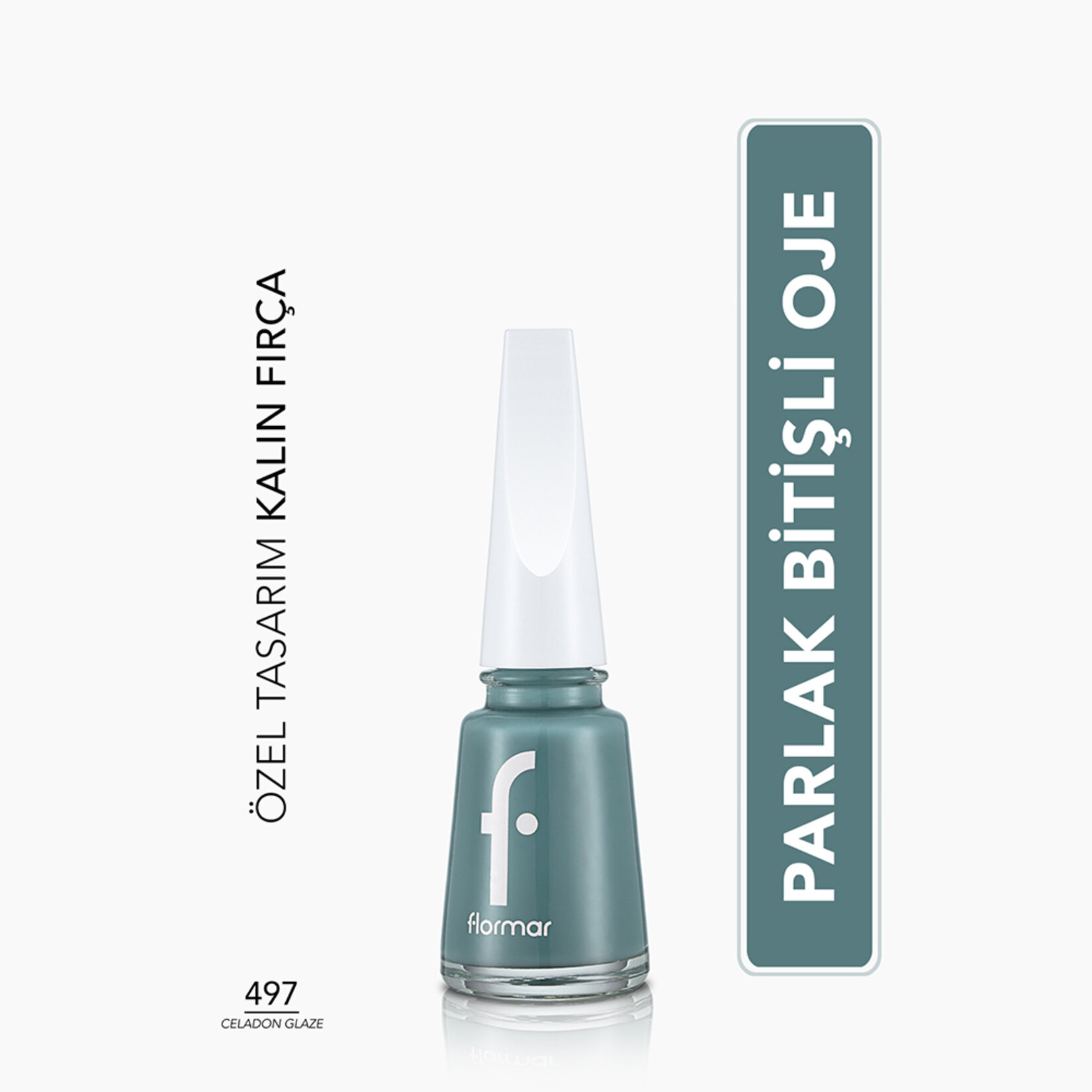 Flormar Nail Enamel Uzun Süre Kalıcı Besleyici Oje - 497 Celadon Glaze - Görsel 2